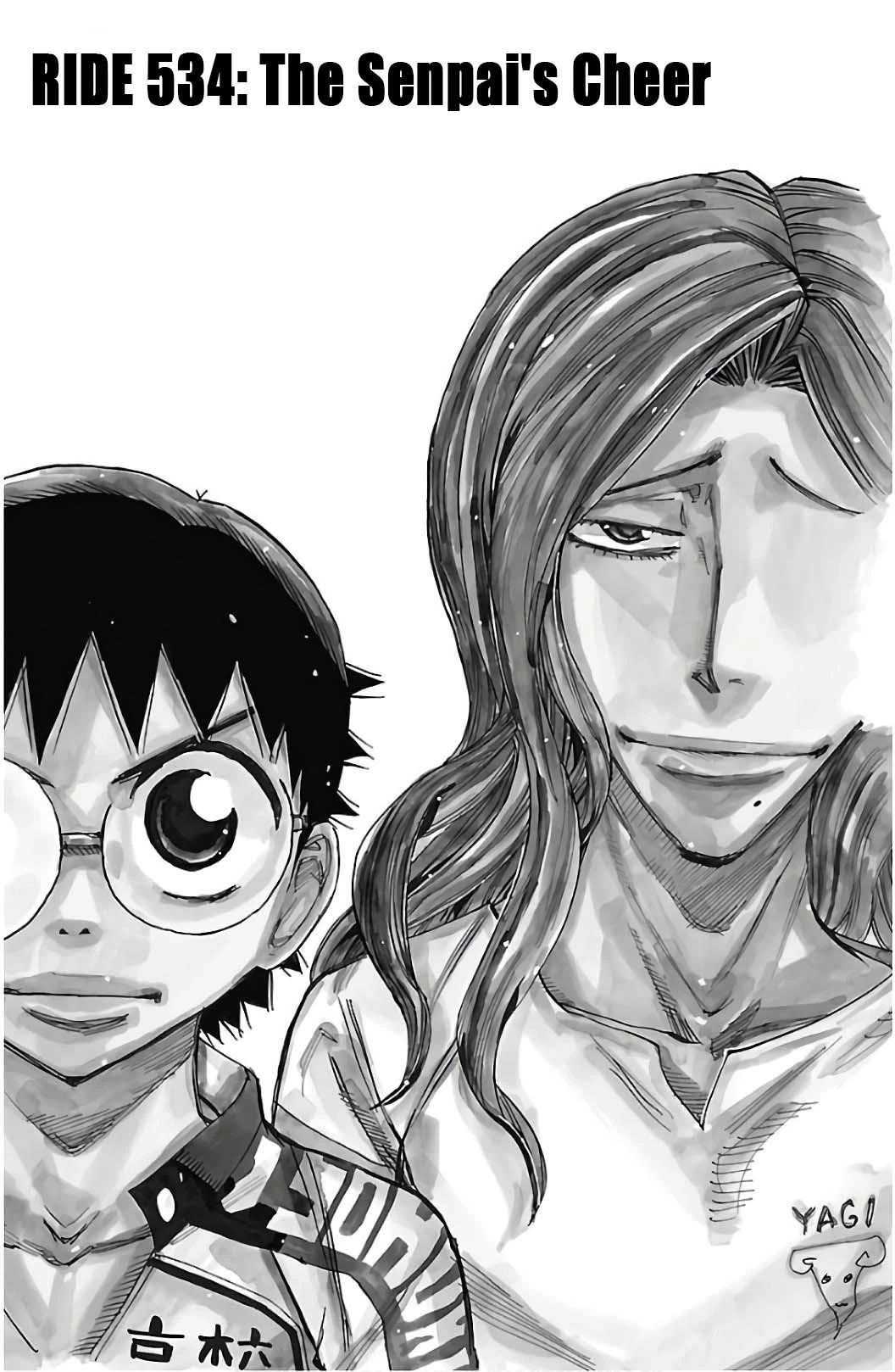 Yowamushi Pedal Chapter 534 page 1 - Chapter 534: The Senpai's Cheer
