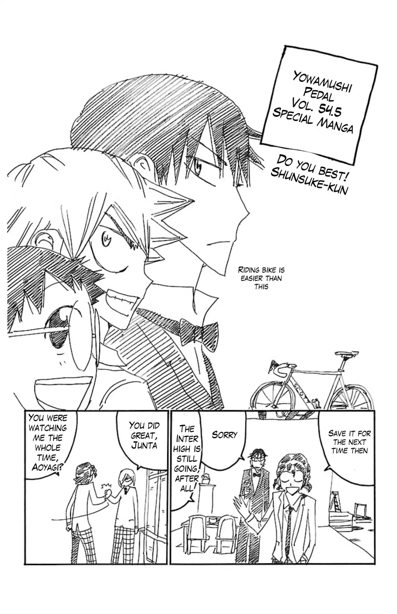 Yowamushi Pedal Chapter 54.5 page 15 - Chapter 54.5: Do your Best!! Shunsuke-kun!
