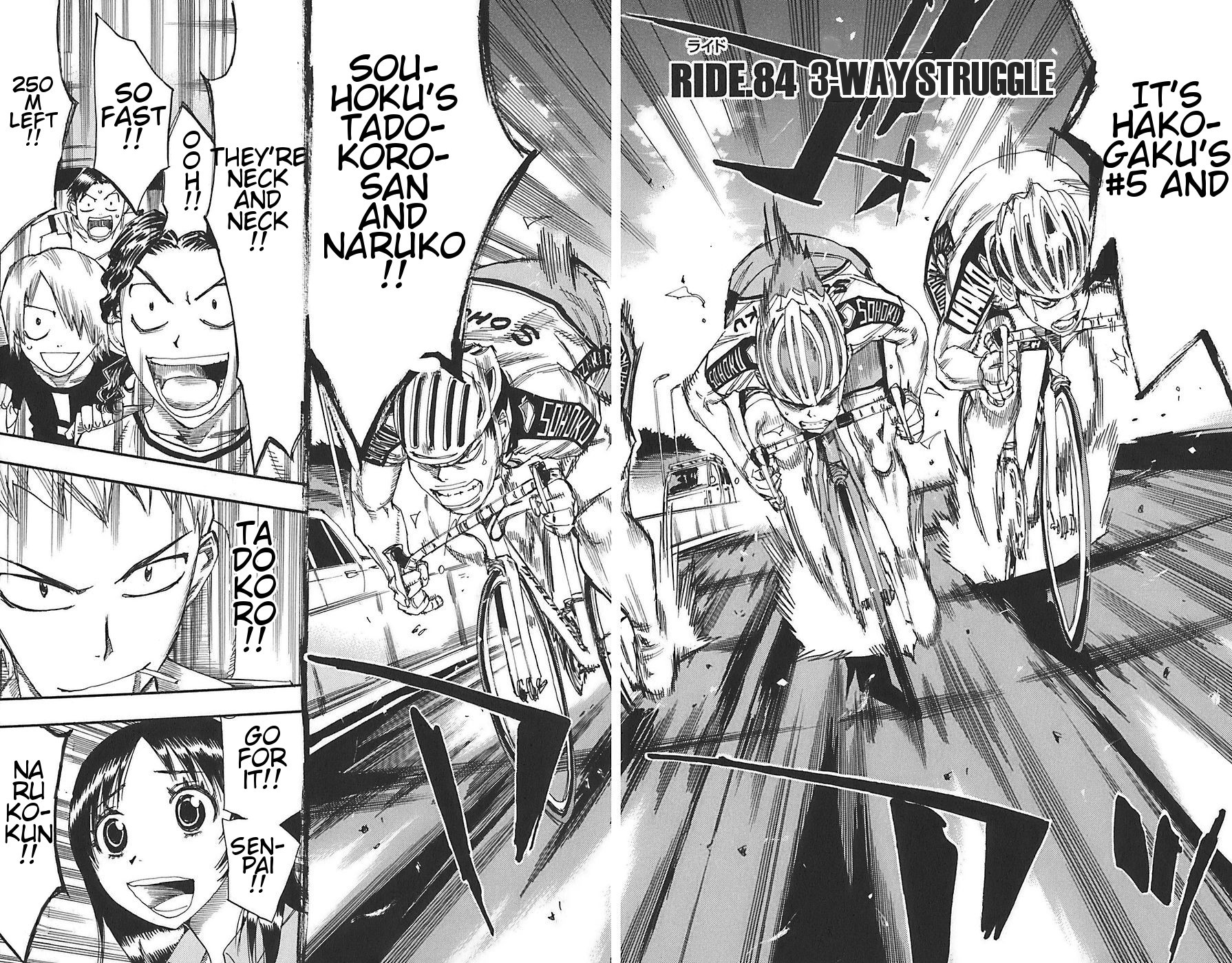 Yowamushi Pedal Chapter 84 page 2 - Chapter 84: 3-Way Sturggle
