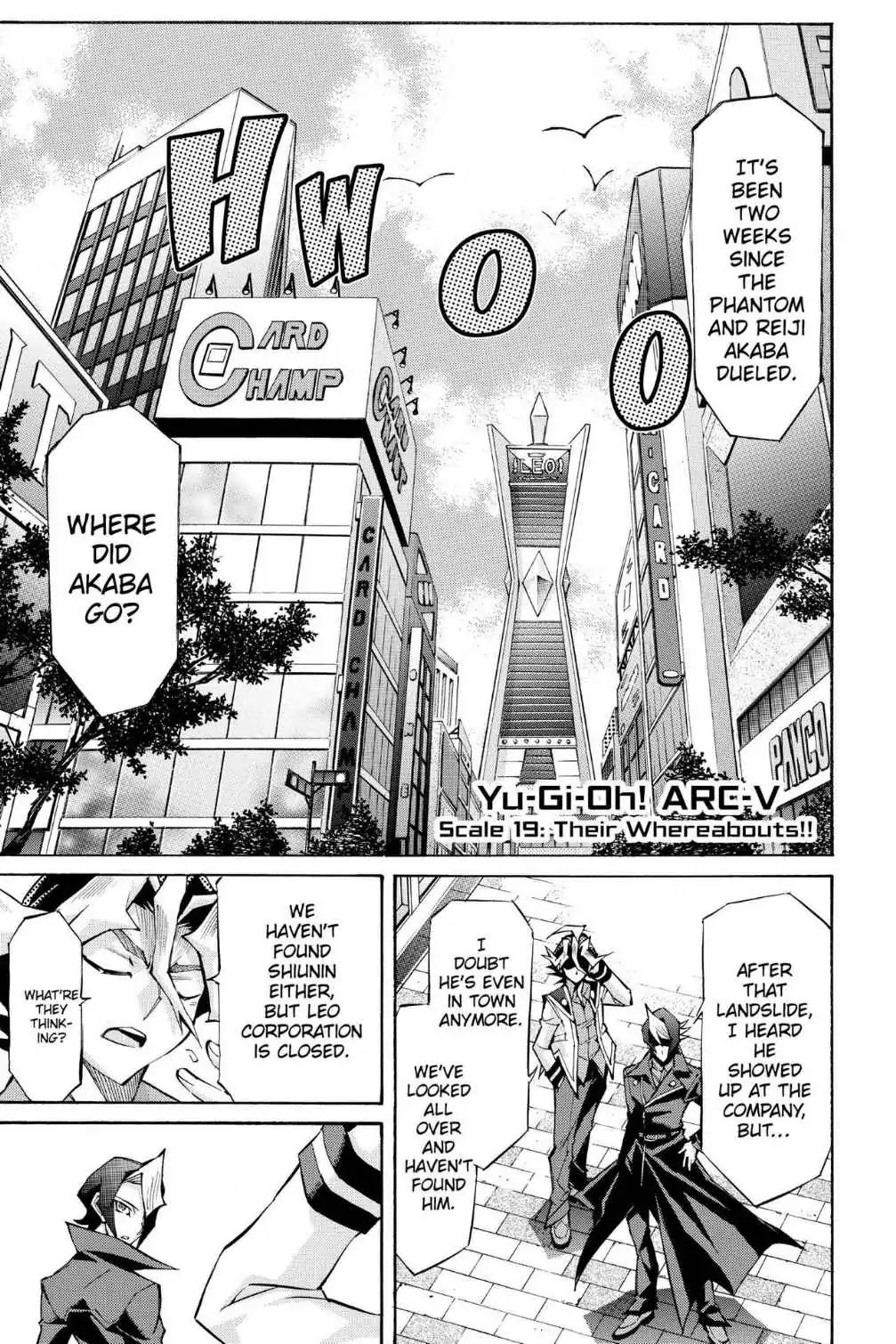 Yu-Gi-Oh! Arc-V Chapter 19 page 1 - Chapter 19: Vol.3 SCALE 19: Their Whereabouts!!