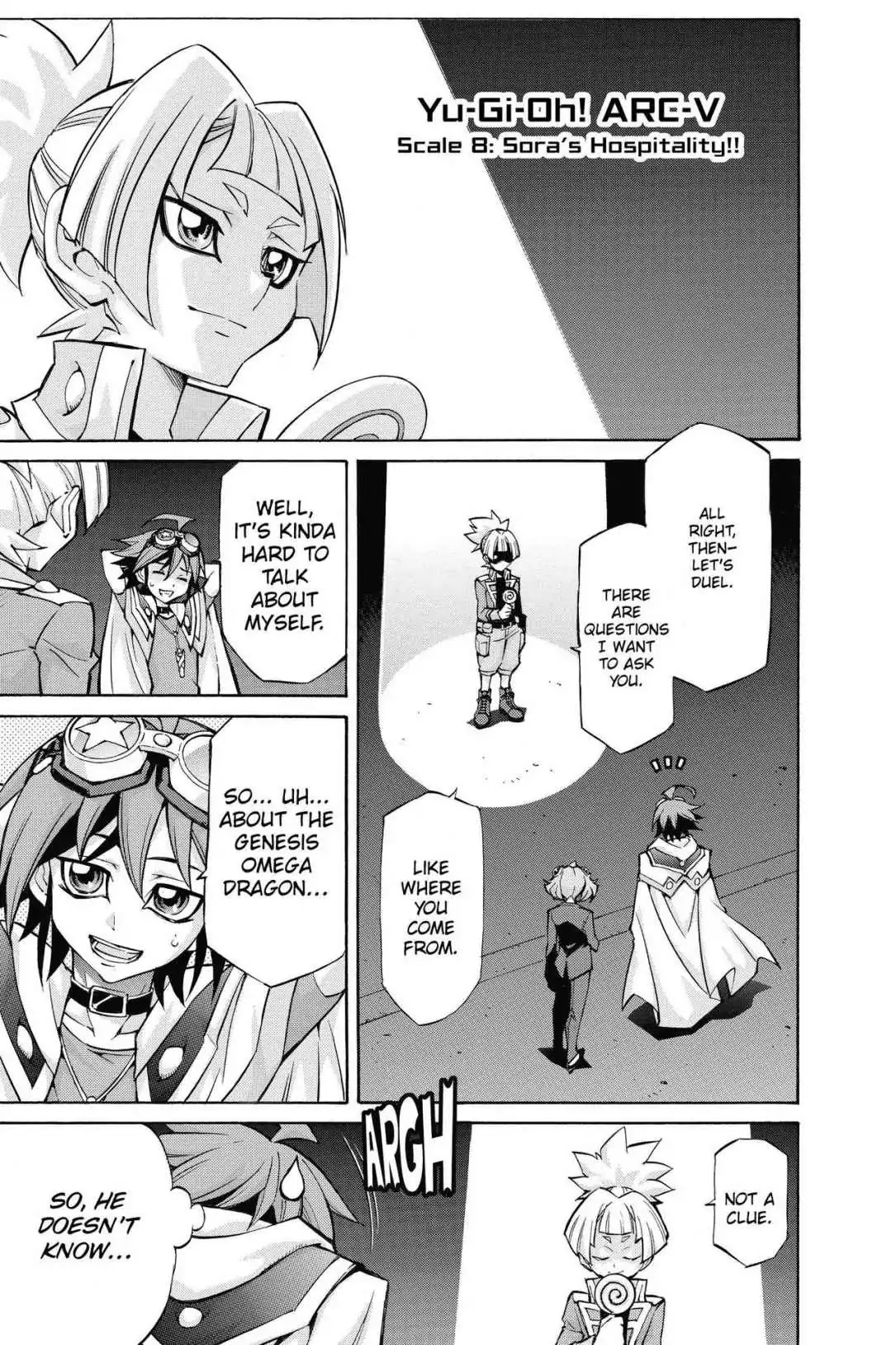 Yu-Gi-Oh! Arc-V Chapter 8 page 1 - Chapter 8: Vol.2 SCALE 8: Sora's Hospitality!!