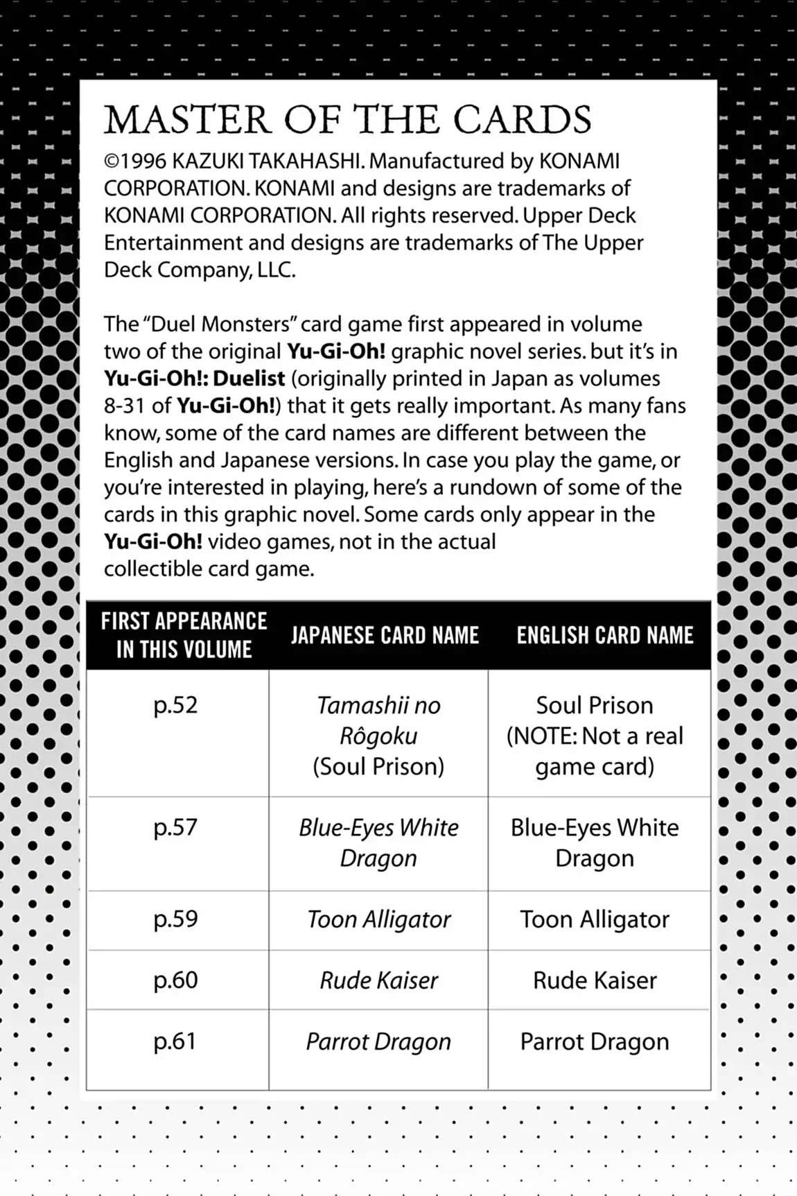 Yu-Gi-Oh! Duelist Chapter 55.5 page 1 - Vol.6 Master of the Cards