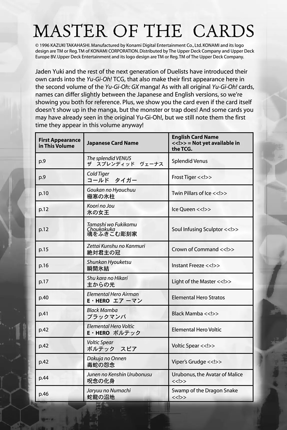 Yu-Gi-Oh! GX Chapter 26.5 page 1 - Vol.3 Master of the Cards