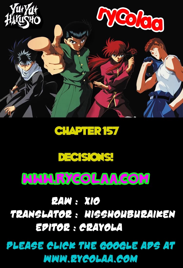Yu Yu Hakusho Chapter 157 page 1 - Chapter 157