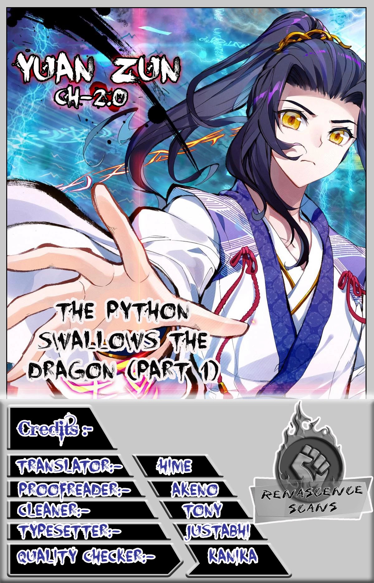 Yuan Zun Chapter 2 page 1 - Chapter 2: The Python Swallows the Dragon (1)