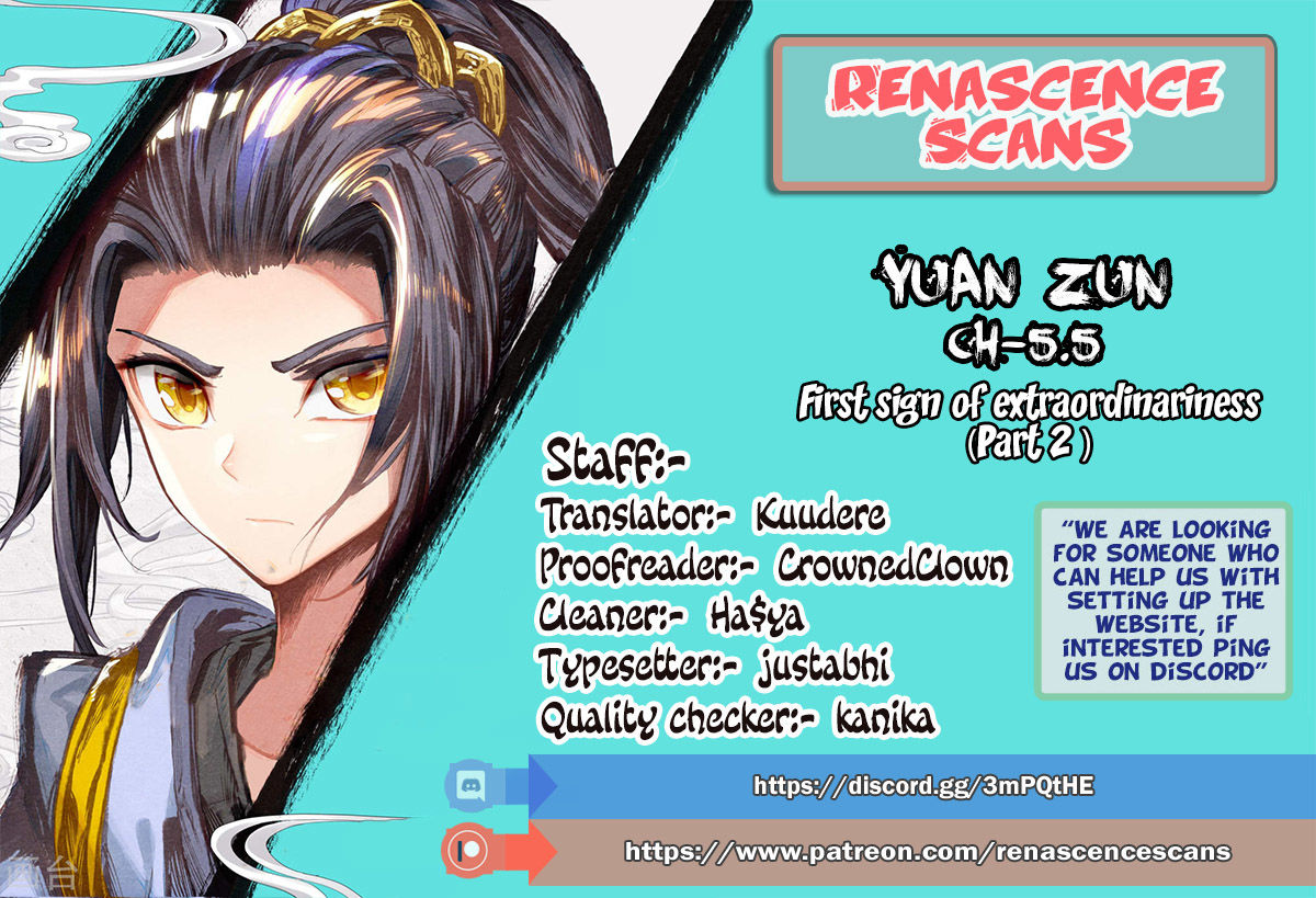 Yuan Zun Chapter 5.5 page 1 - Chapter 5.5: First sign of extraordinaries (part 2)
