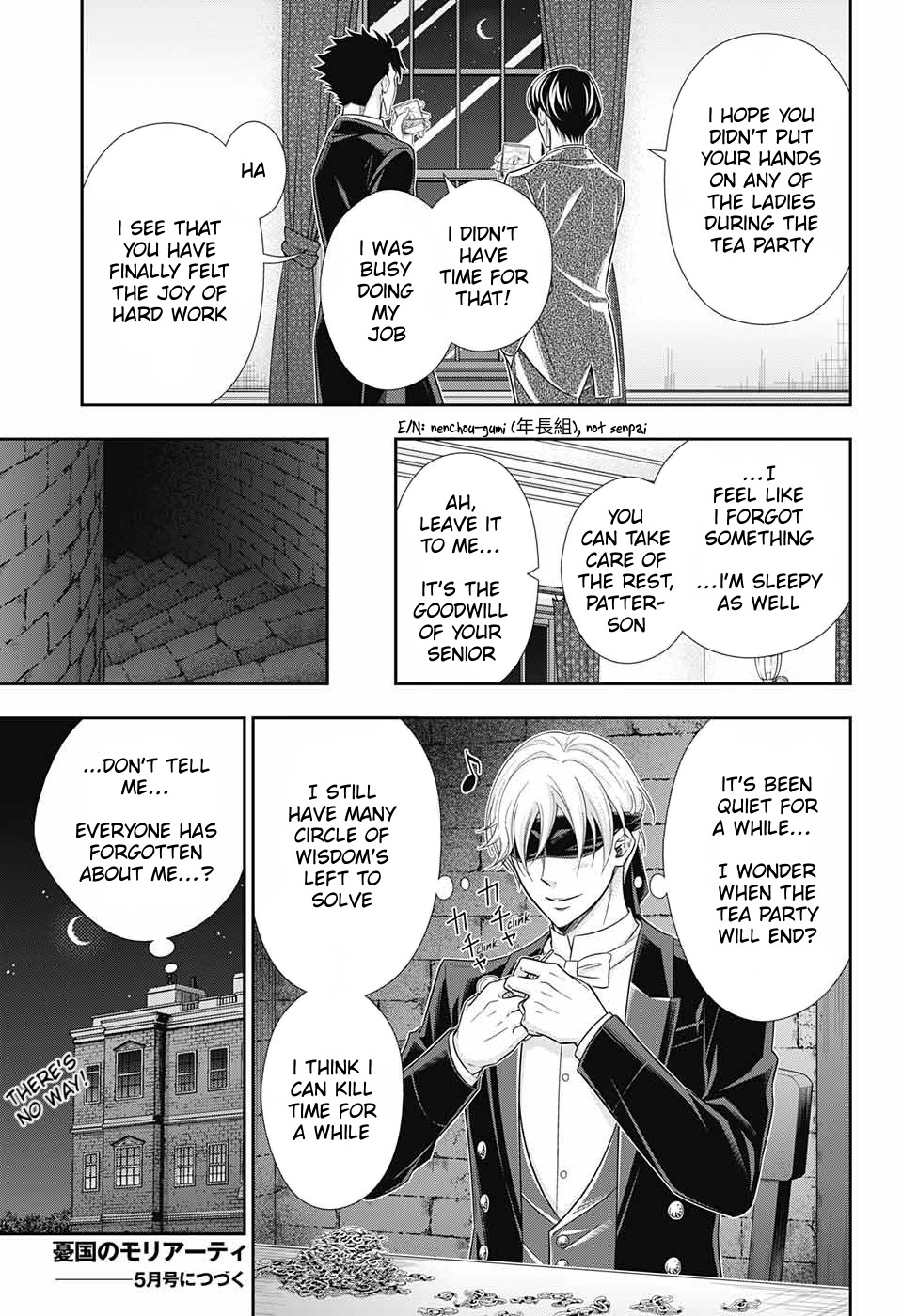 Yukoku no Moriarty Chapter 32 page 49 - Chapter 32: The Tea Party: Moriarty Family Holiday