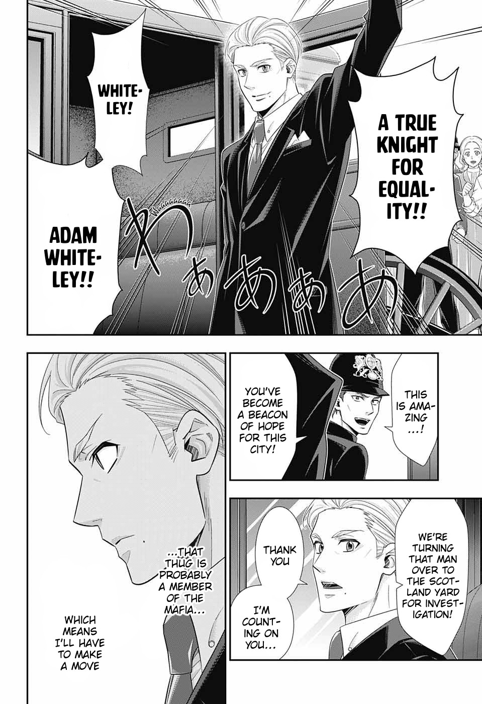 Yukoku no Moriarty Chapter 35 page 21 - Chapter 35: The White Knight of London Act 1