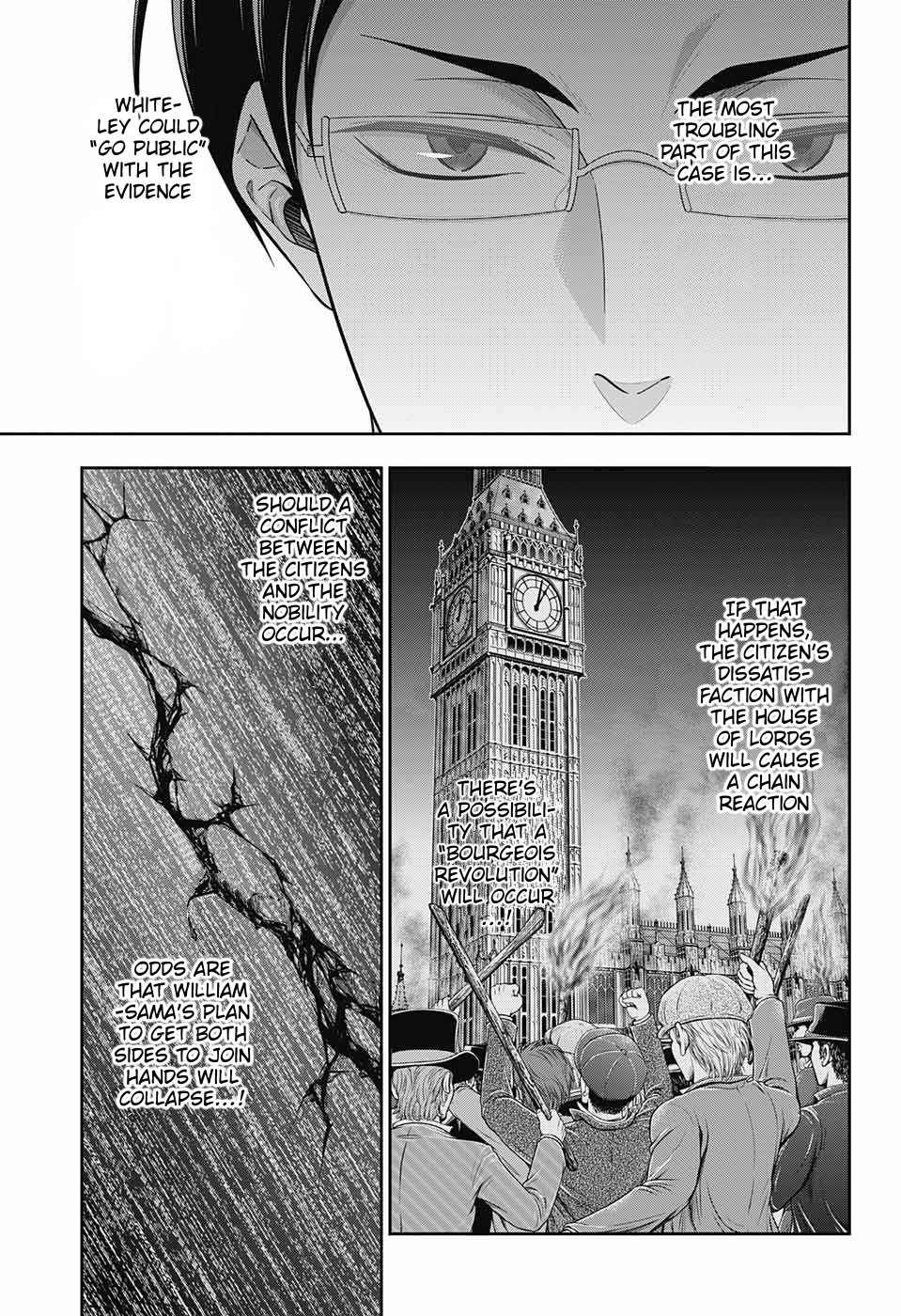 Yukoku no Moriarty Chapter 35 page 38 - Chapter 35: The White Knight of London Act 1