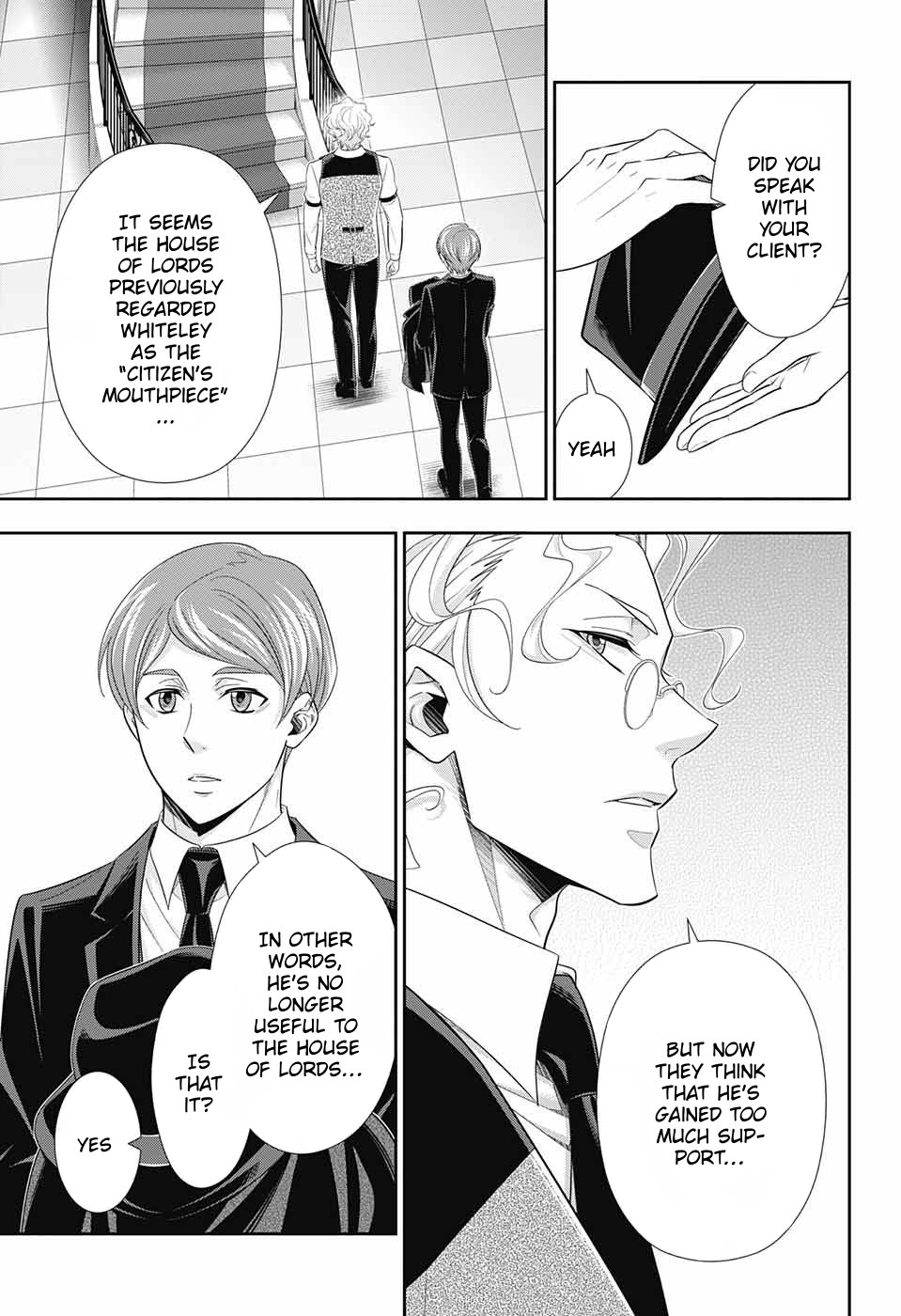Yukoku no Moriarty Chapter 35 page 44 - Chapter 35: The White Knight of London Act 1