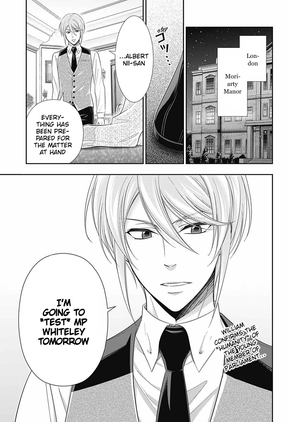 Yukoku no Moriarty Chapter 36 page 4 - Chapter 36: The White Knight of London Act 2