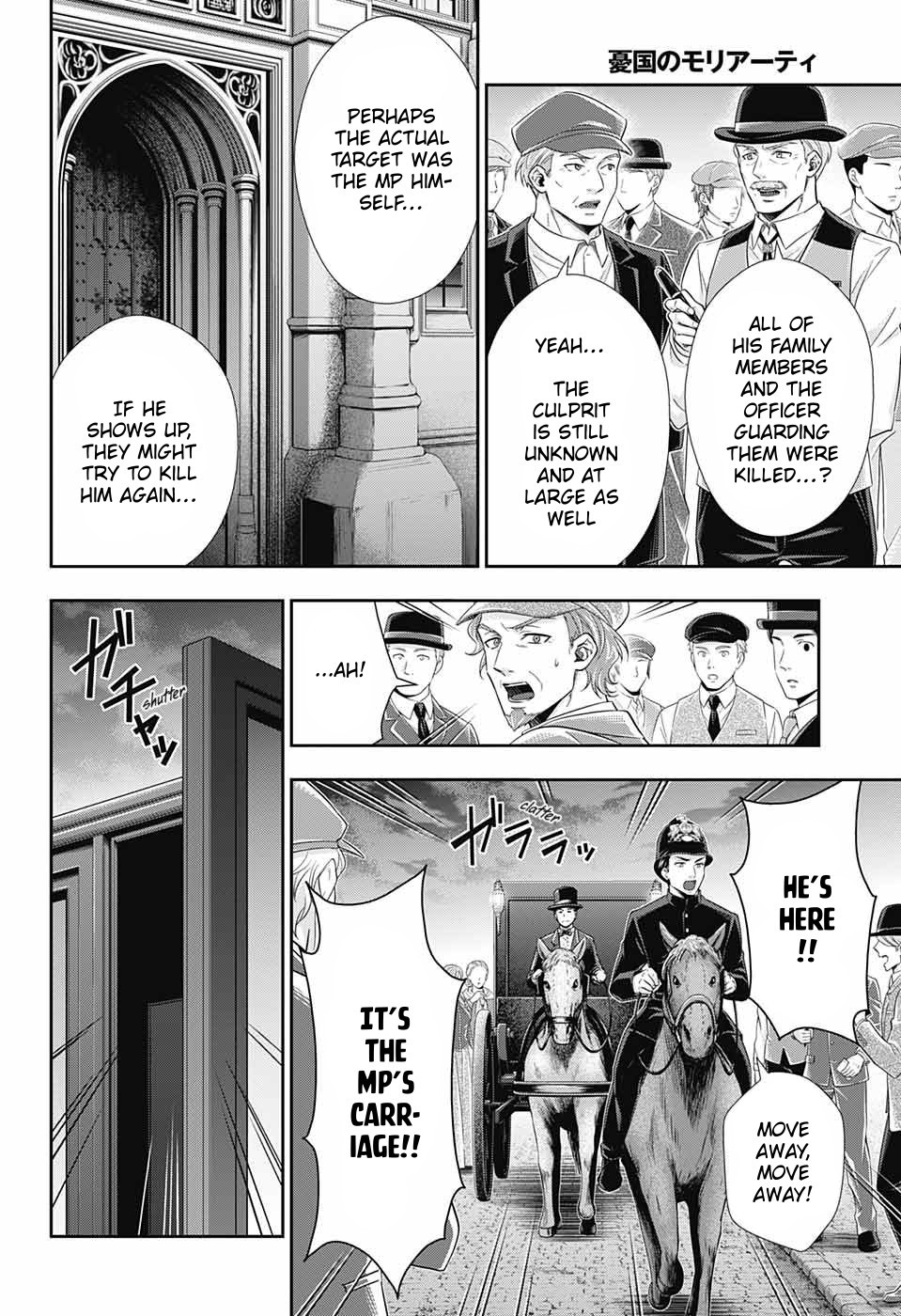 Yukoku no Moriarty Chapter 38 page 27 - Chapter 38: The White Knight of London Act 4