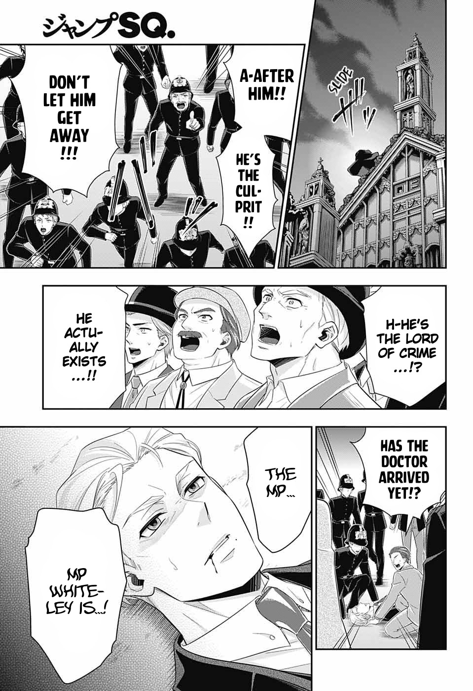 Yukoku no Moriarty Chapter 38 page 36 - Chapter 38: The White Knight of London Act 4
