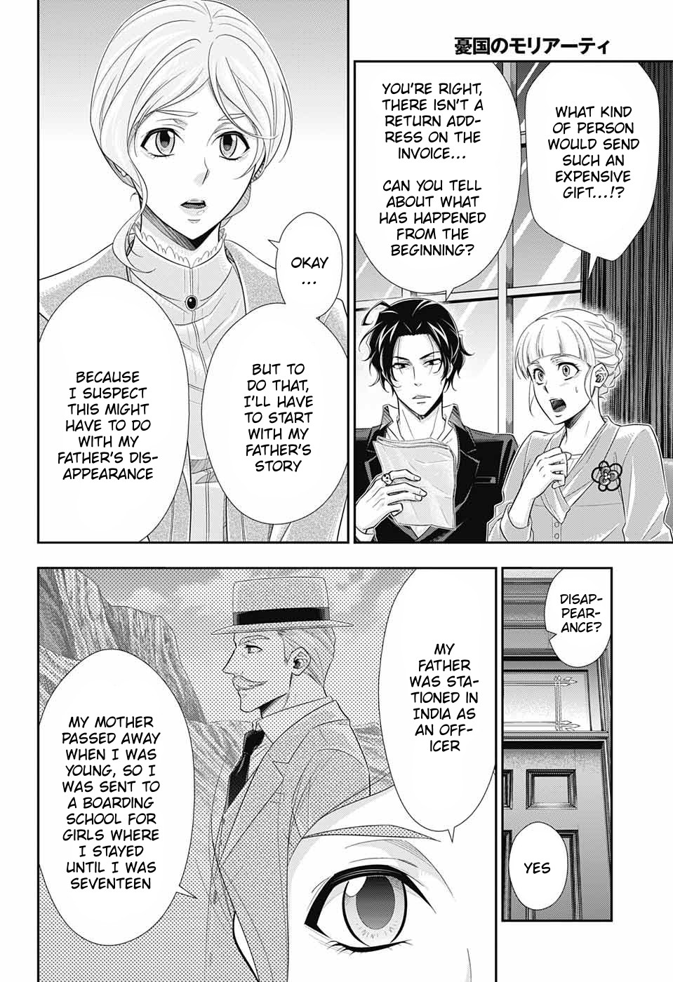 Yukoku no Moriarty Chapter 40 page 17 - Chapter 40: The Sign of Mary Act 1