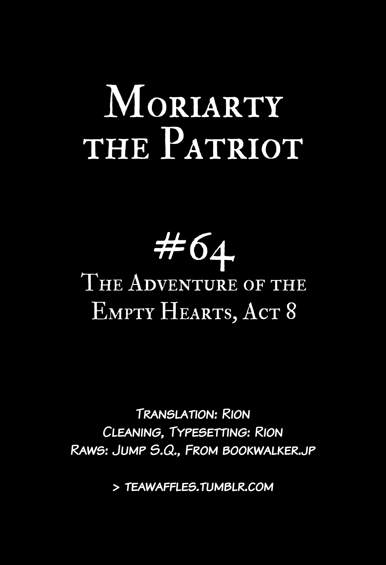 Yukoku no Moriarty Chapter 64 page 1 - Chapter 64: The Adventure of the Empty Hearts, Act 8