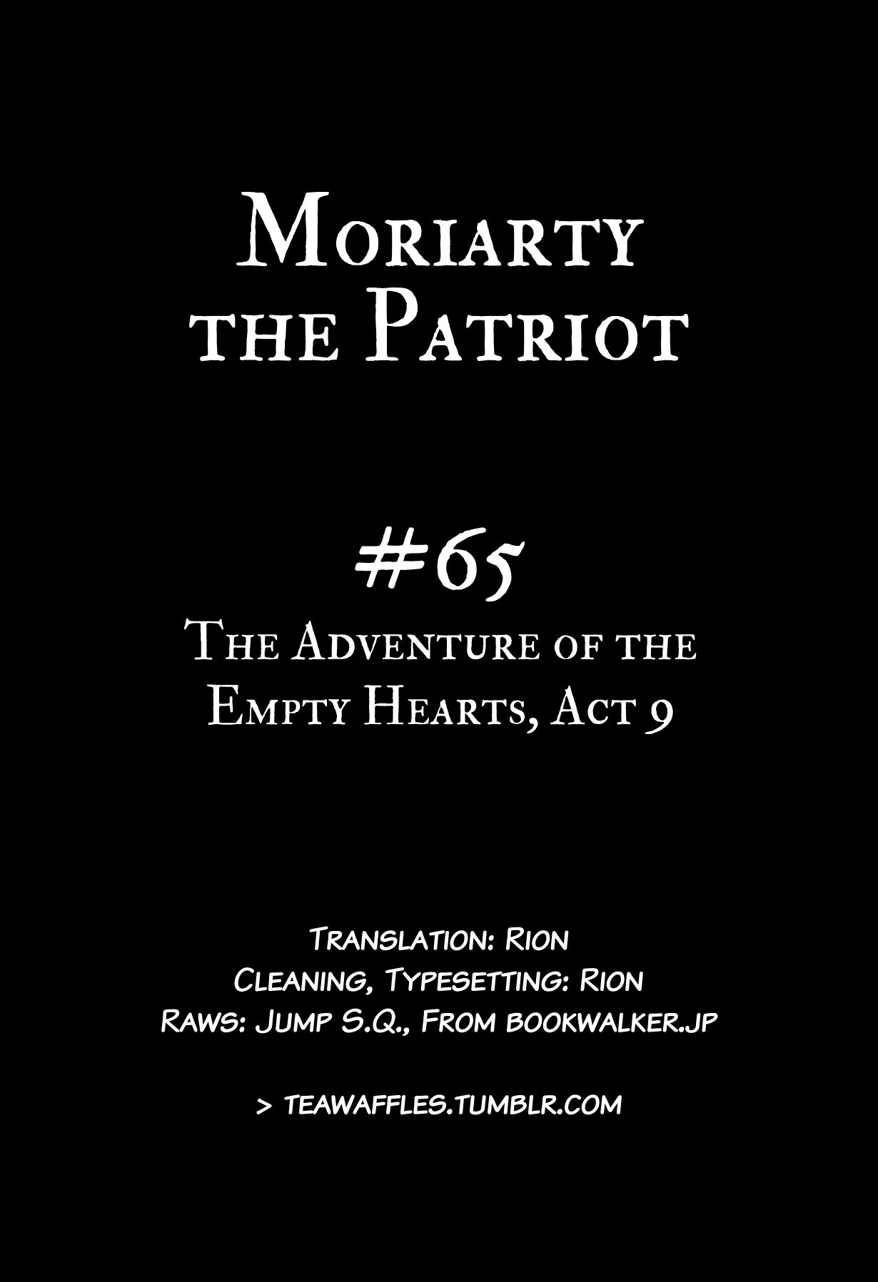 Yukoku no Moriarty Chapter 65 page 1 - Chapter 65: The Adventure of the Empty Hearts, Act 9