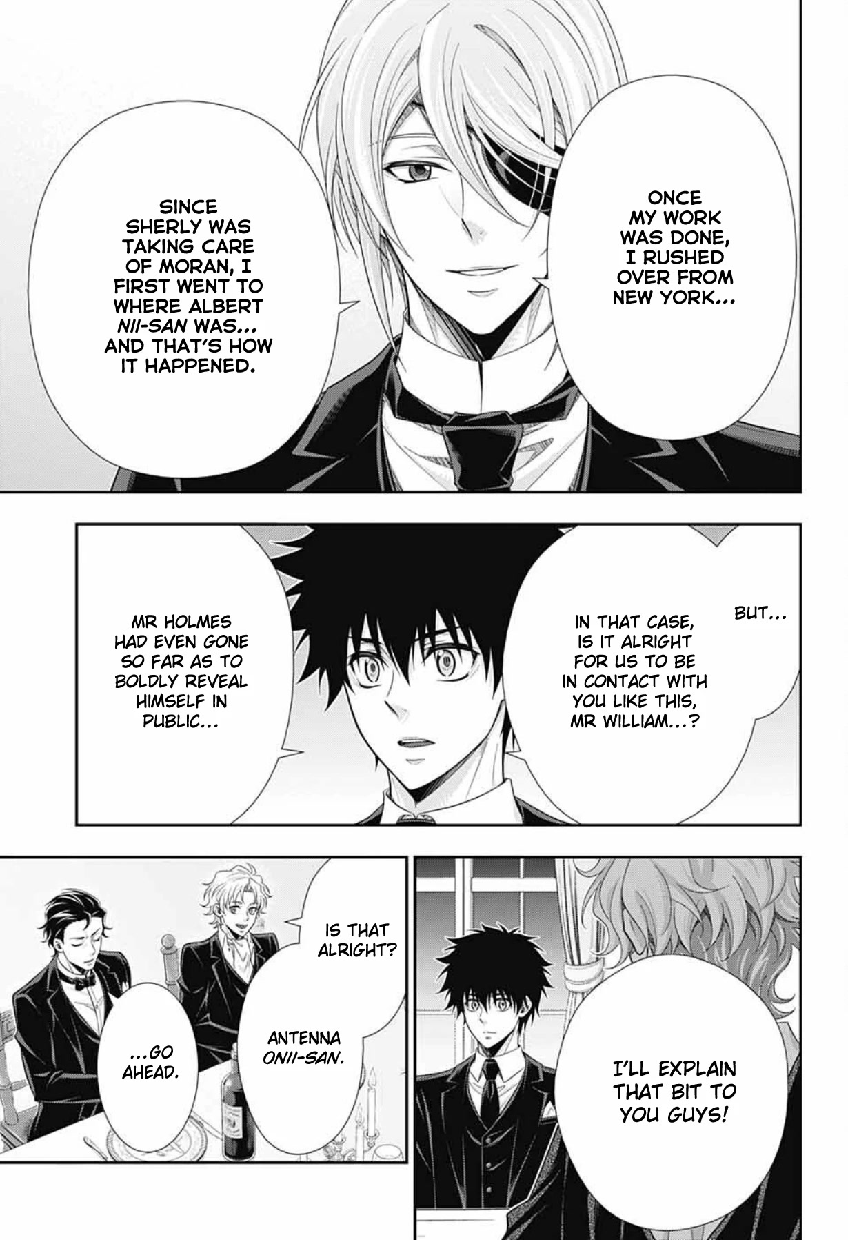 Yukoku no Moriarty Chapter 76 page 18 - Chapter 76: The Return of William and Sherlock. And Then...