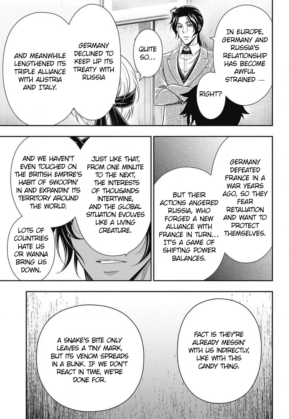 Yukoku no Moriarty Chapter 88 page 11 - Chapter 88: The Adventure of the Engineer’s Thumb : Act 4