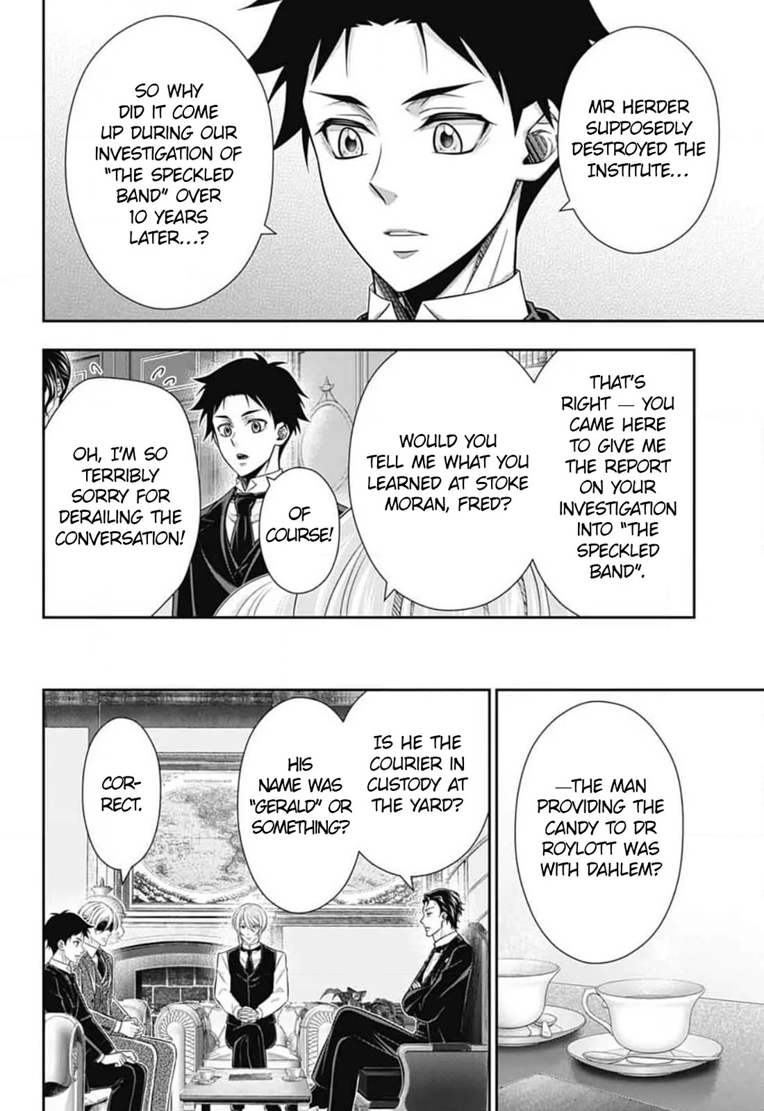 Yukoku no Moriarty Chapter 88 page 6 - Chapter 88: The Adventure of the Engineer’s Thumb : Act 4
