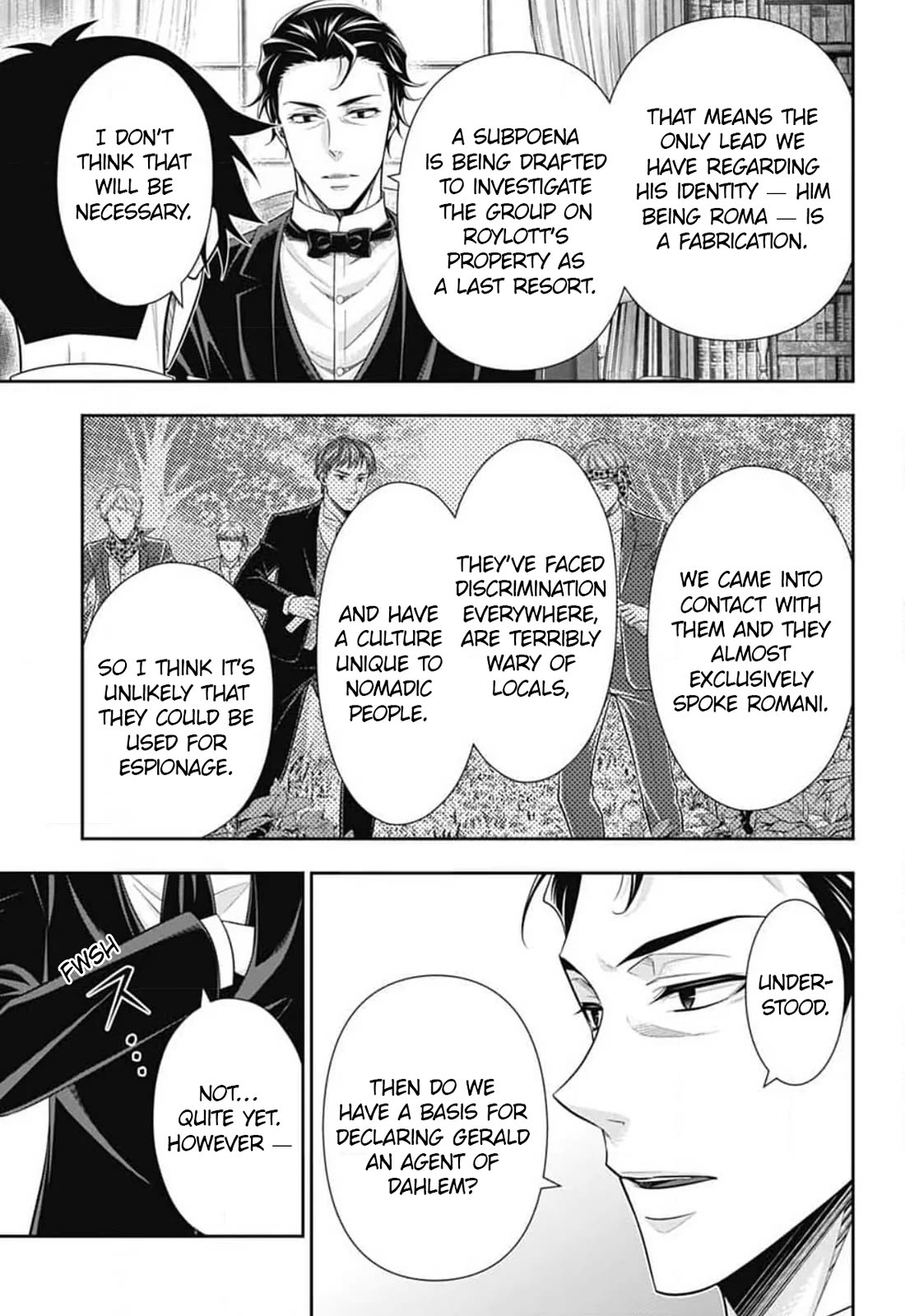 Yukoku no Moriarty Chapter 88 page 7 - Chapter 88: The Adventure of the Engineer’s Thumb : Act 4