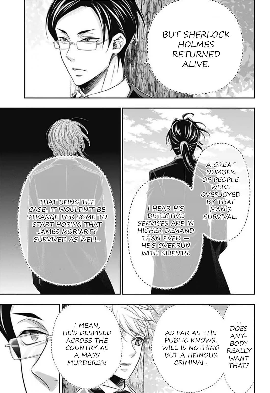 Yukoku no Moriarty Chapter 95 page 14 - Chapter 95: Lies and Lies : Act 2
