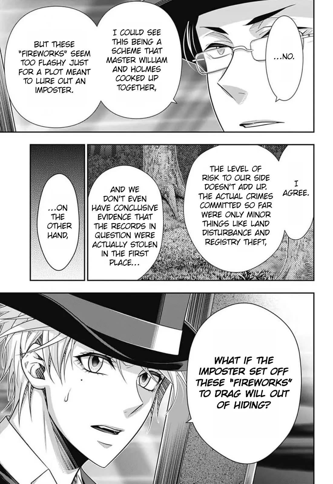 Yukoku no Moriarty Chapter 96 page 4 - Chapter 96: Lies and Lies : Act 3