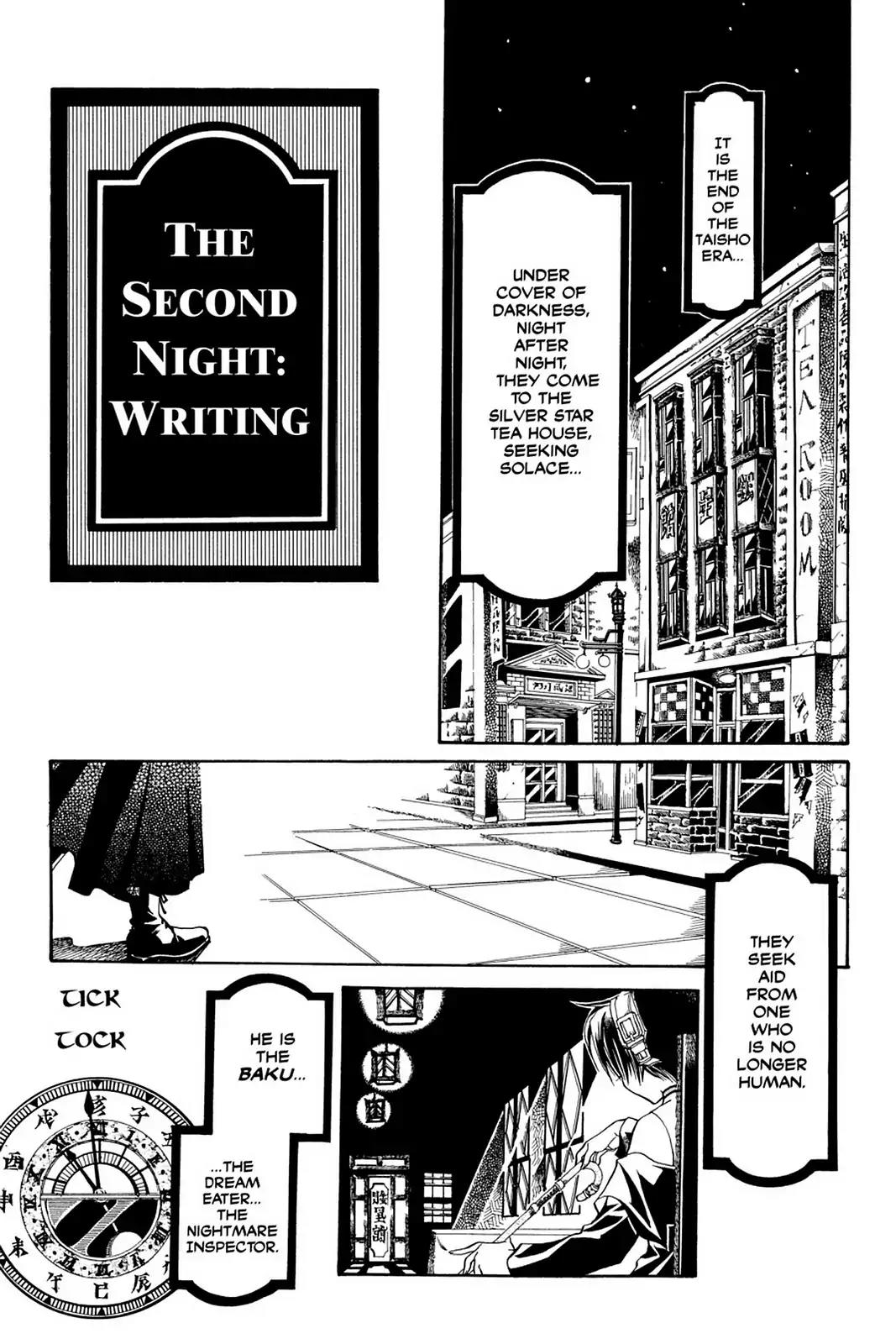 Yumekui Kenbun Chapter 2 page 1 - Chapter 2: The Second Night - Writing