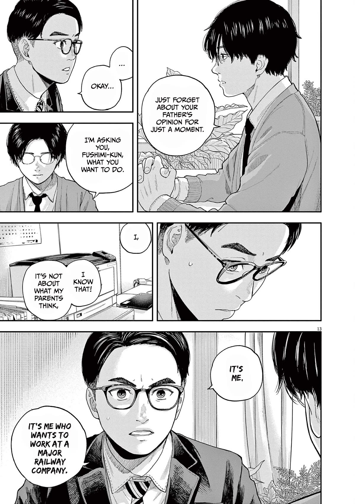 Yumenashi-sensei's Guidance Counseling Chapter 3 page 13 - Chapter 3: Aspiration: Train Engineer Part 1