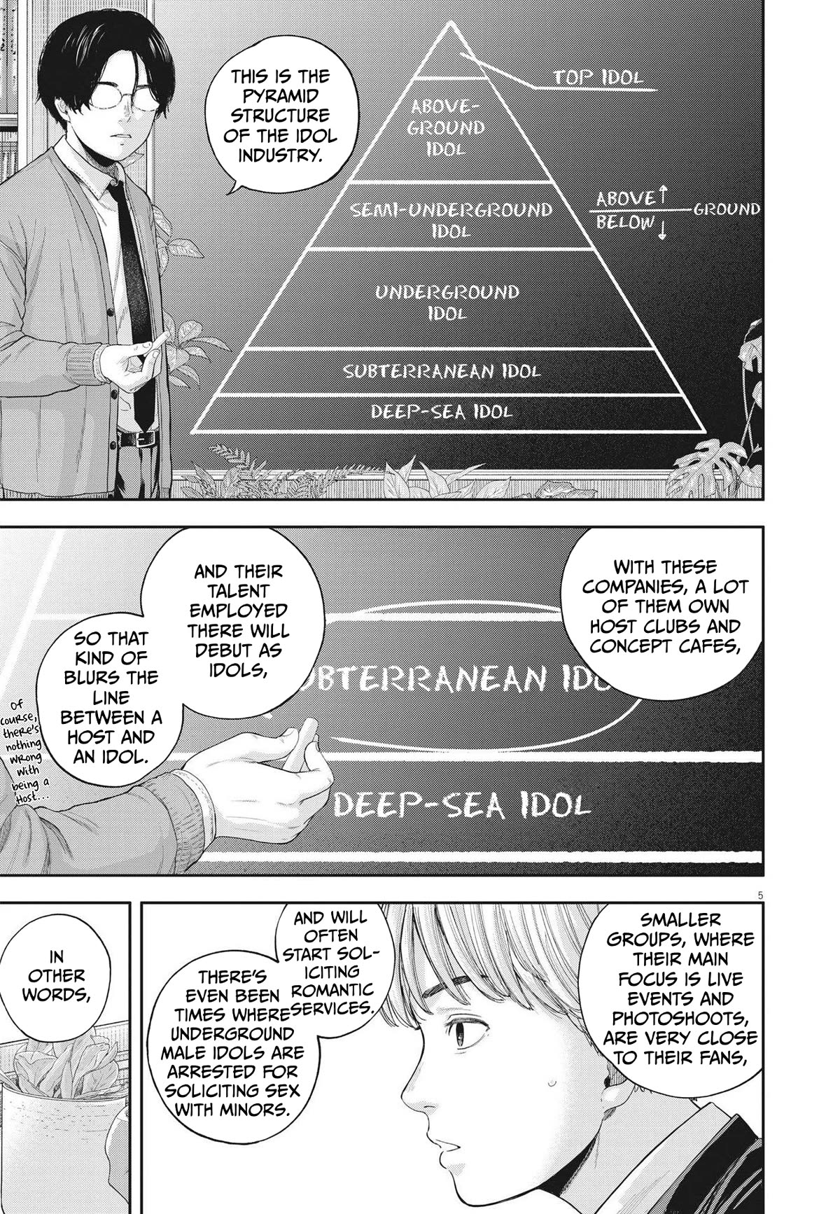 Yumenashi-sensei's Guidance Counseling Chapter 7 page 5 - Chapter 7: Aspiration: Male Idol Part 2
