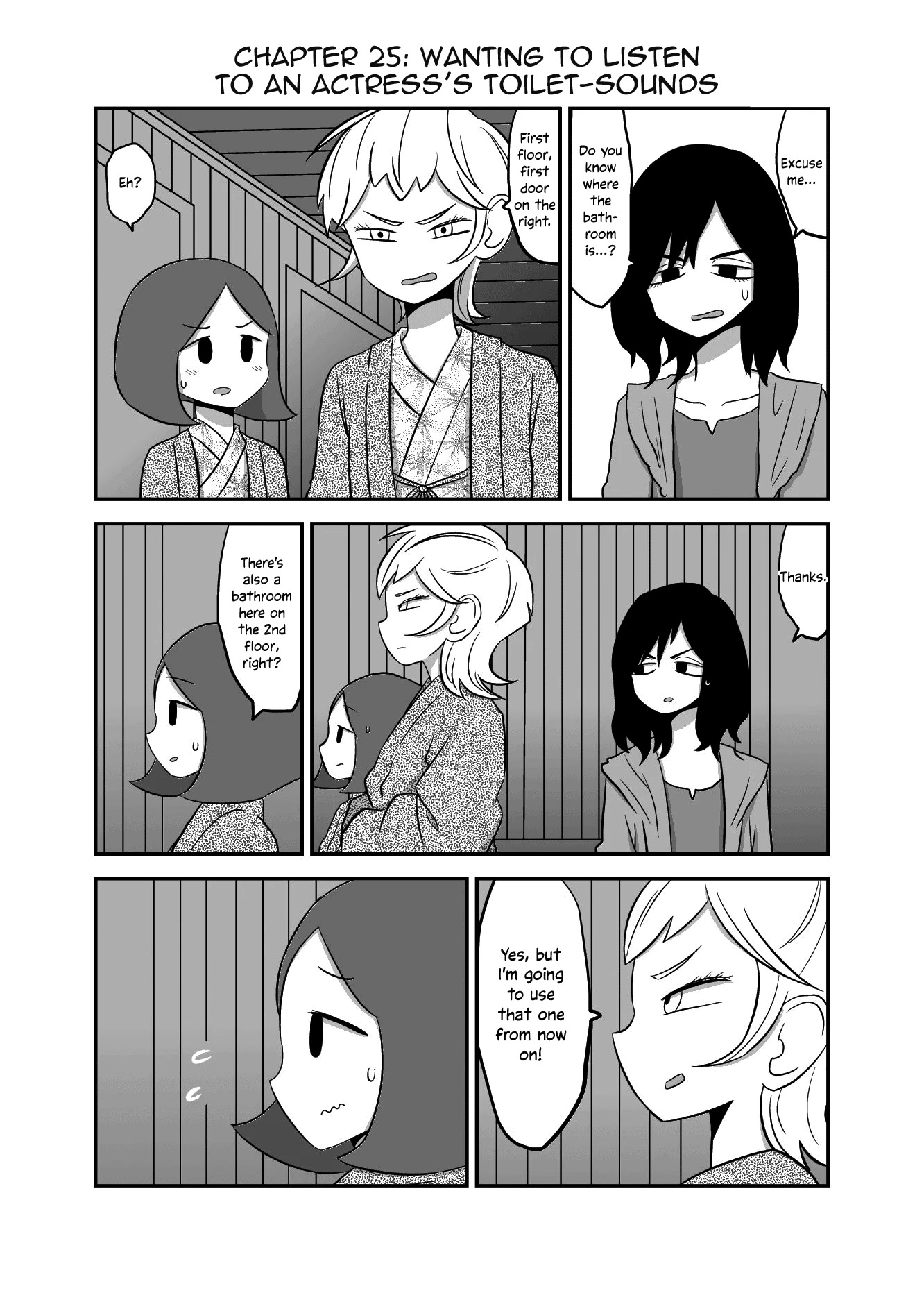 Yuri Natsu -Kagaya Inn- Chapter 25 page 1 - Chapter 25: Wanting to Listen to an Actress's Toilet-Sounds