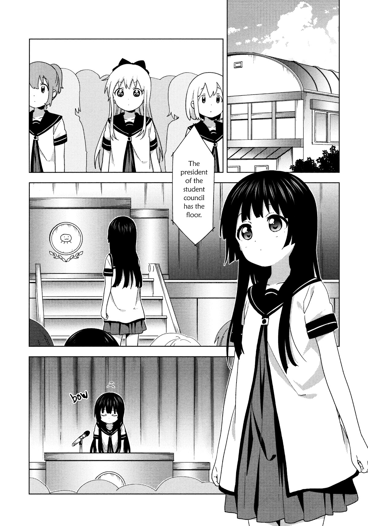 Yuru Yuri Chapter 160 page 2 - Chapter 160: School Assembly