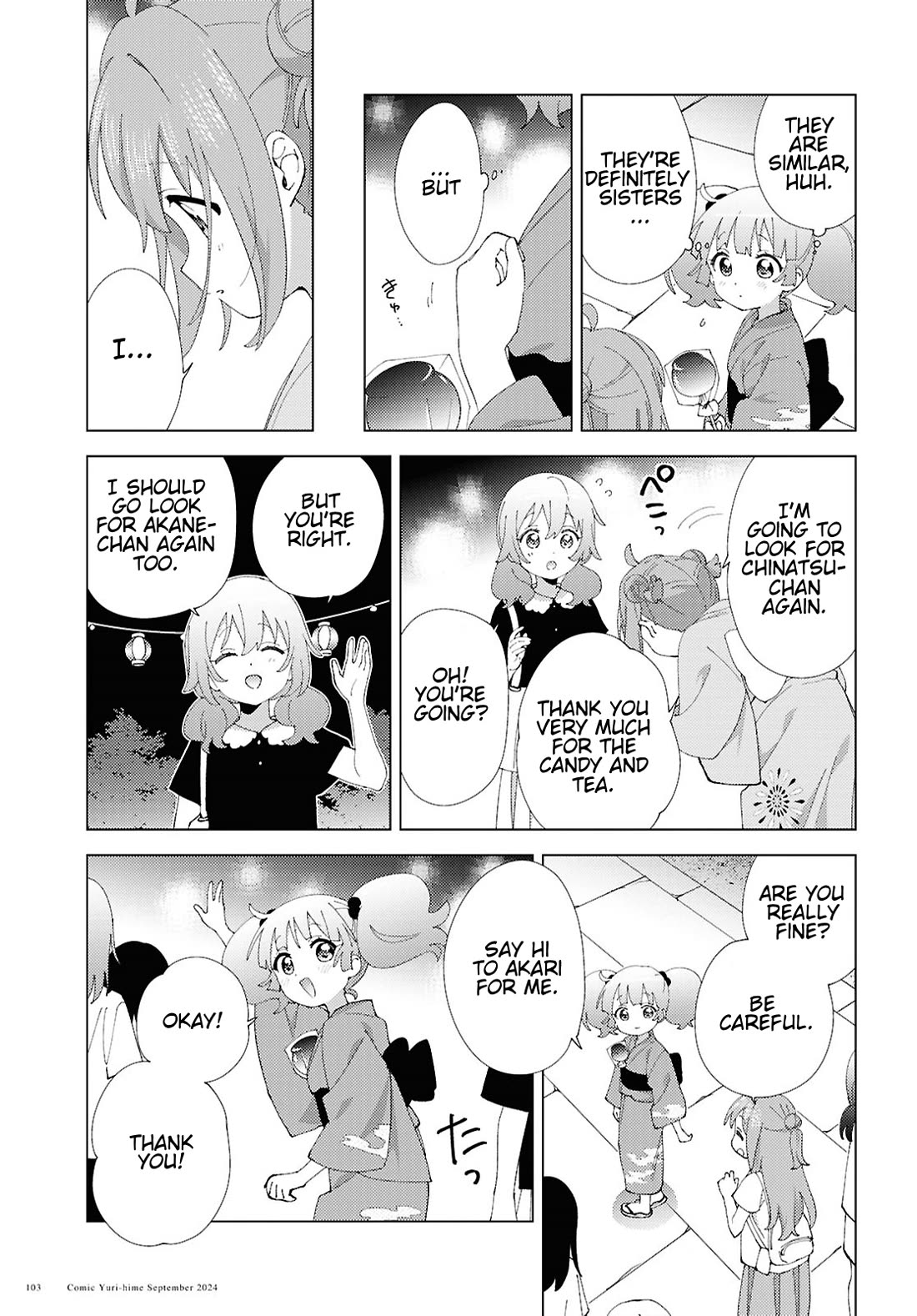 Yuru Yuri Chapter 212 page 9 - Chapter 212: Chinatsu and Summer - Akari and Festival