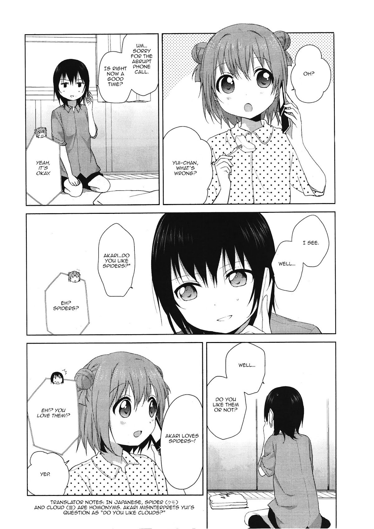 Yuru Yuri Chapter 63 page 4 - Chapter 63: The Story of How I Couldn't Catch the Spider.
