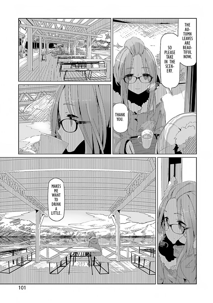 Yurucamp Chapter 10 page 23 - Chapter 10 : Meat, Autumn Leaves, and a Mysterious Lake