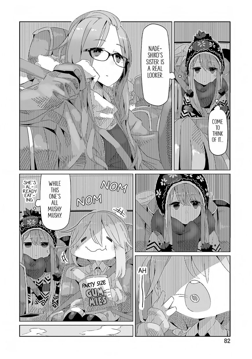 Yurucamp Chapter 10 page 4 - Chapter 10 : Meat, Autumn Leaves, and a Mysterious Lake