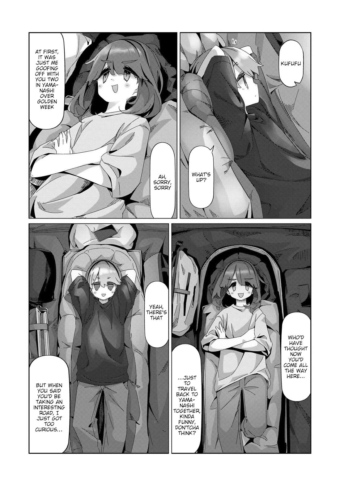 Yurucamp Chapter 100 page 14 - Chapter 100: The Problem Of What Pairs Well With Frankfurthers