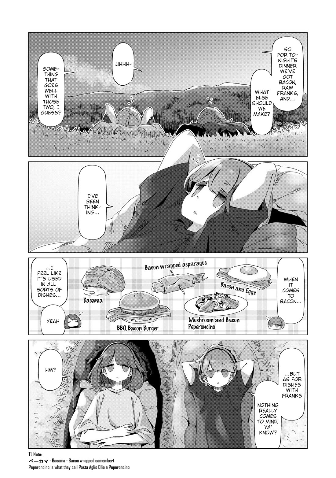 Yurucamp Chapter 100 page 3 - Chapter 100: The Problem Of What Pairs Well With Frankfurthers