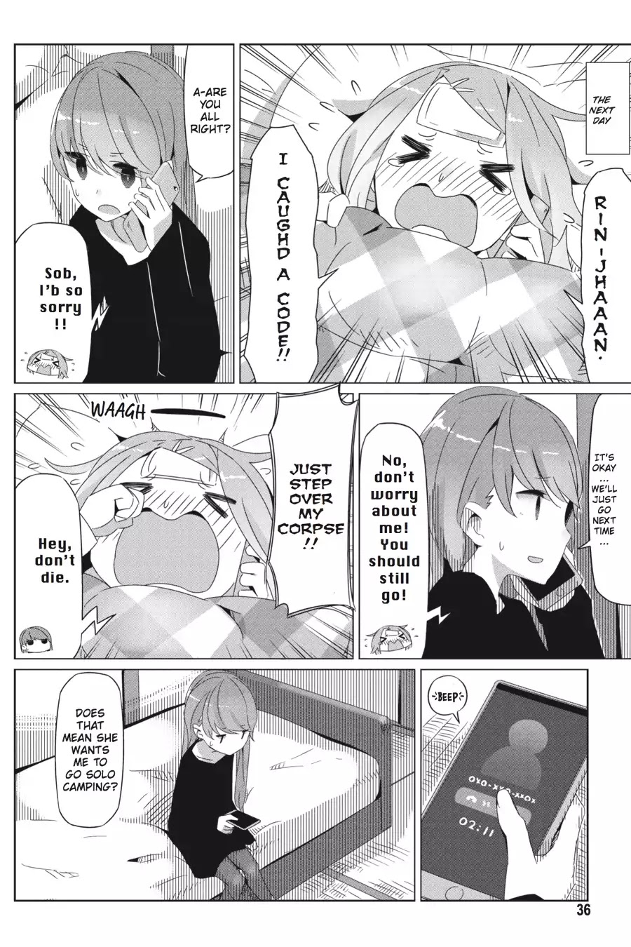 Yurucamp Chapter 15 page 4 - Chapter 15: A Cold and a Solo Trip