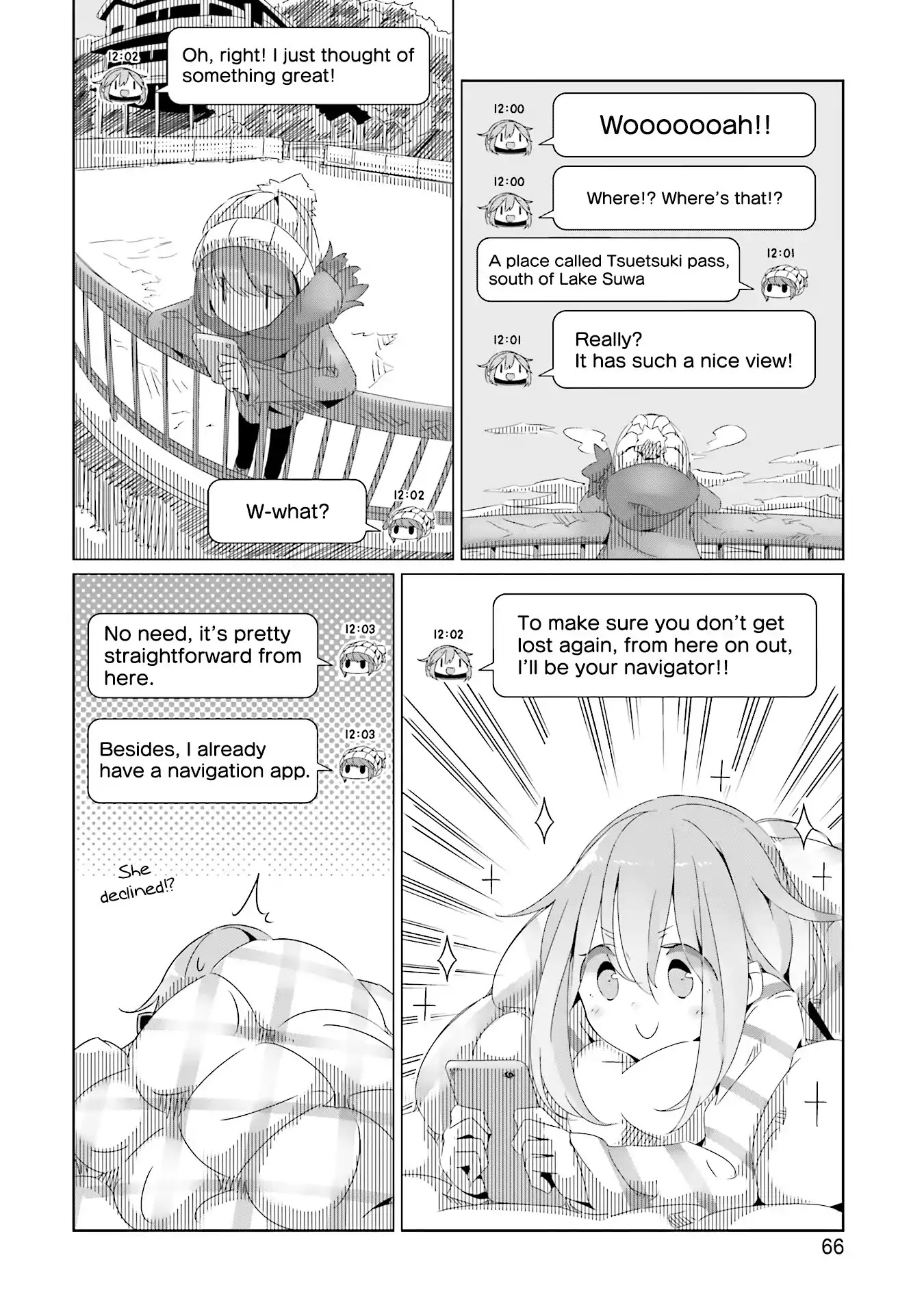 Yurucamp Chapter 16 page 4 - Chapter 16: Recommended! Nadeshiko Navi!