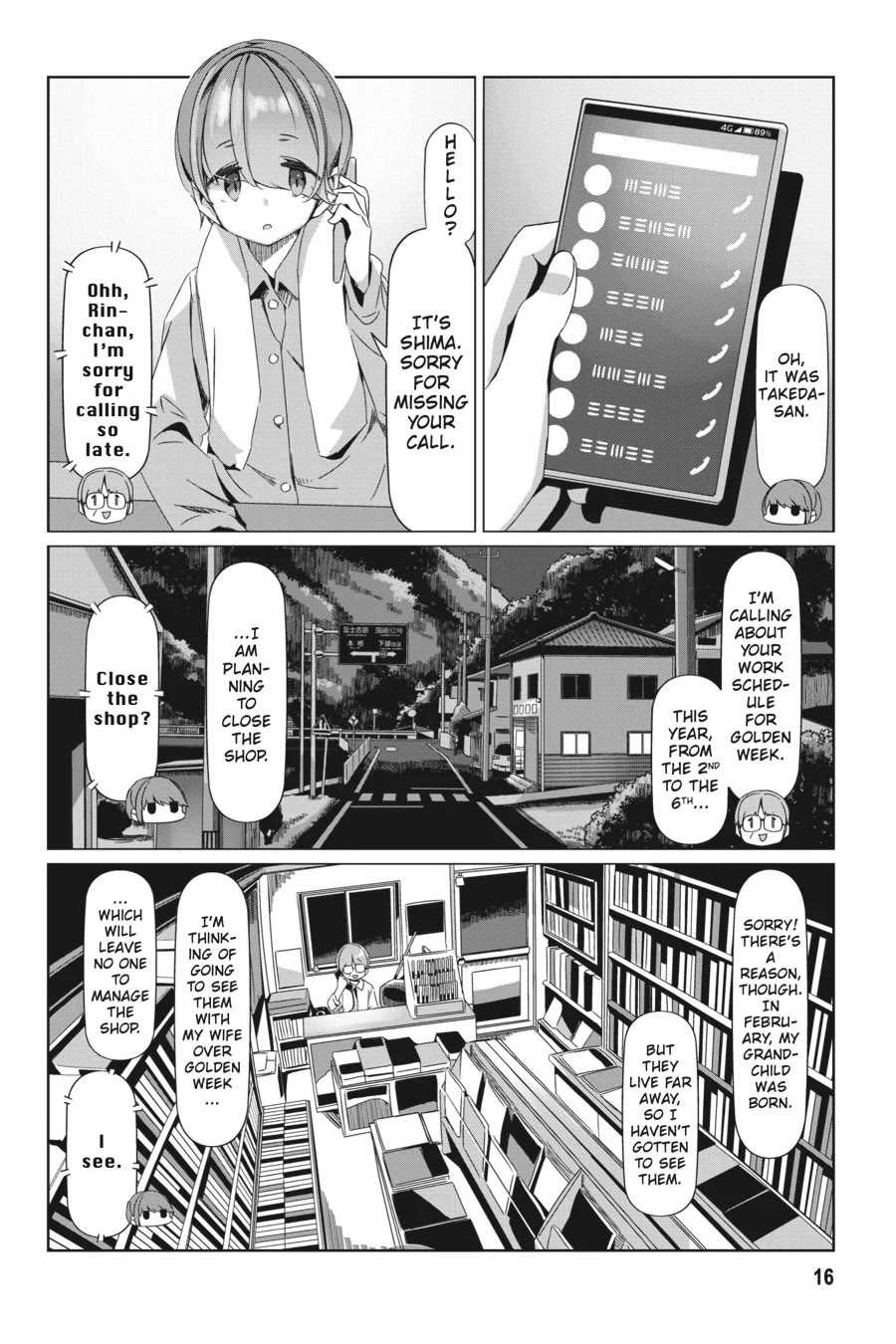 Yurucamp Chapter 88 page 17 - Chapter 88: Farewell, Shimarin's Bun, Until She Grows Her Hair Out Again