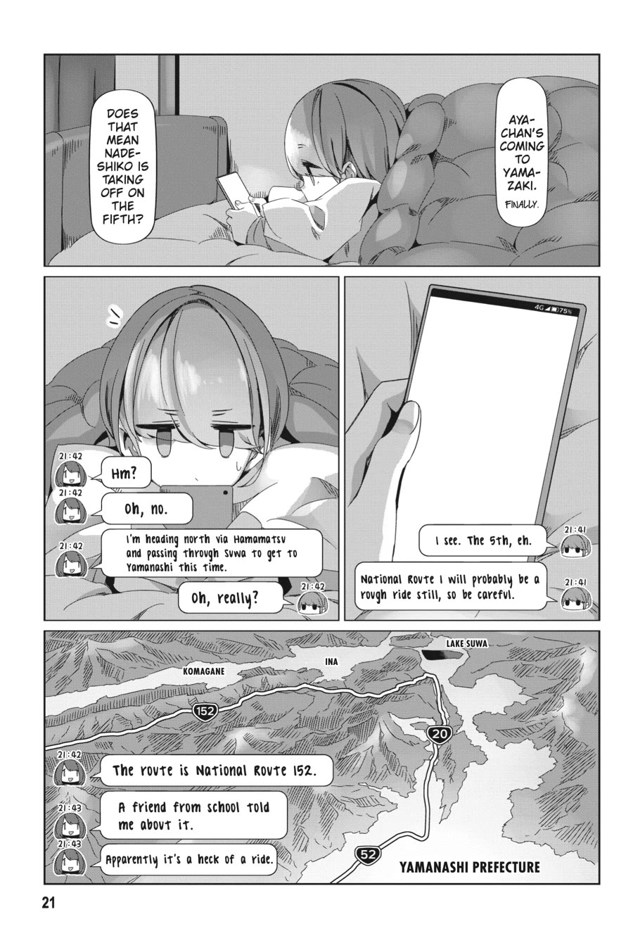 Yurucamp Chapter 88 page 22 - Chapter 88: Farewell, Shimarin's Bun, Until She Grows Her Hair Out Again