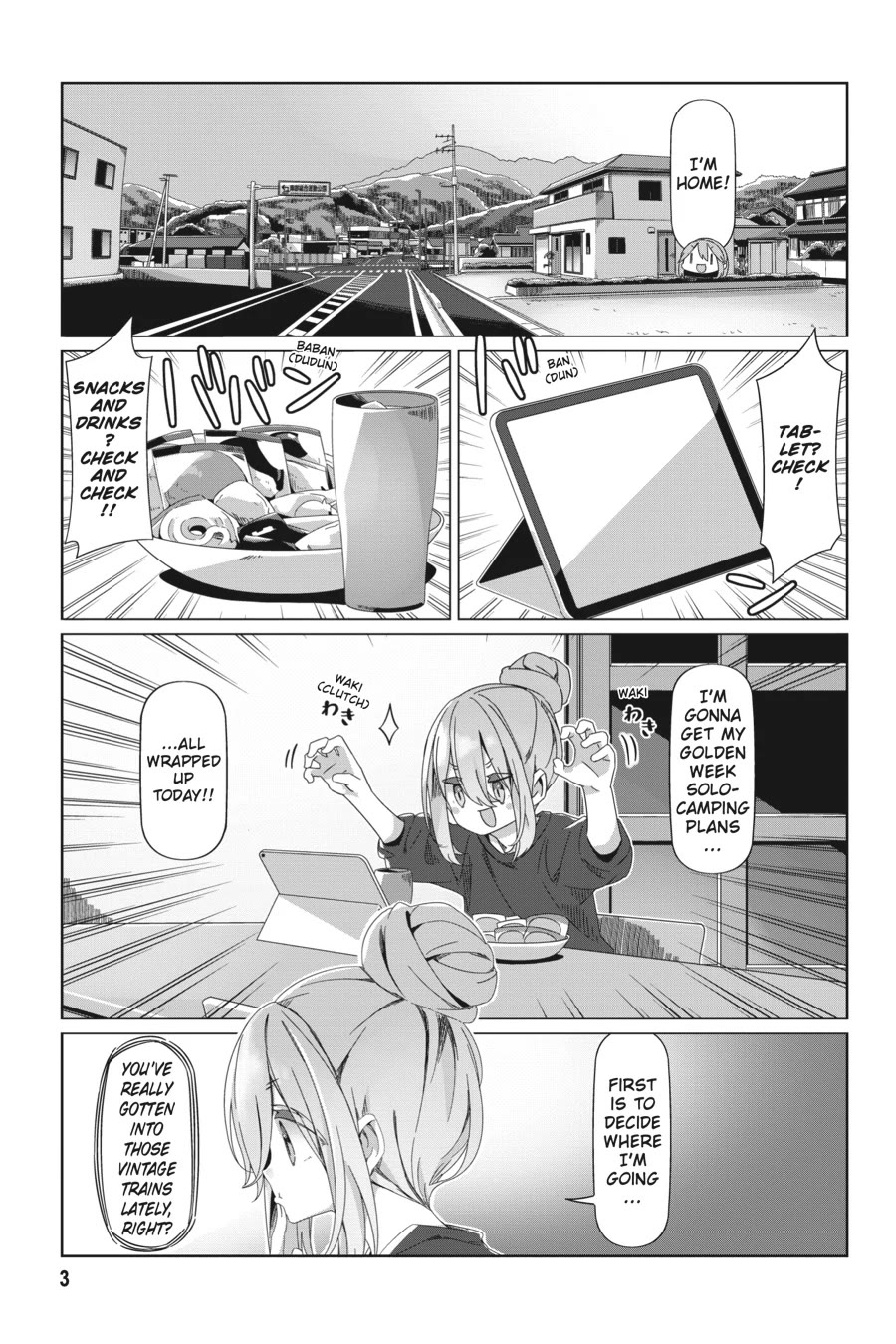 Yurucamp Chapter 88 page 4 - Chapter 88: Farewell, Shimarin's Bun, Until She Grows Her Hair Out Again