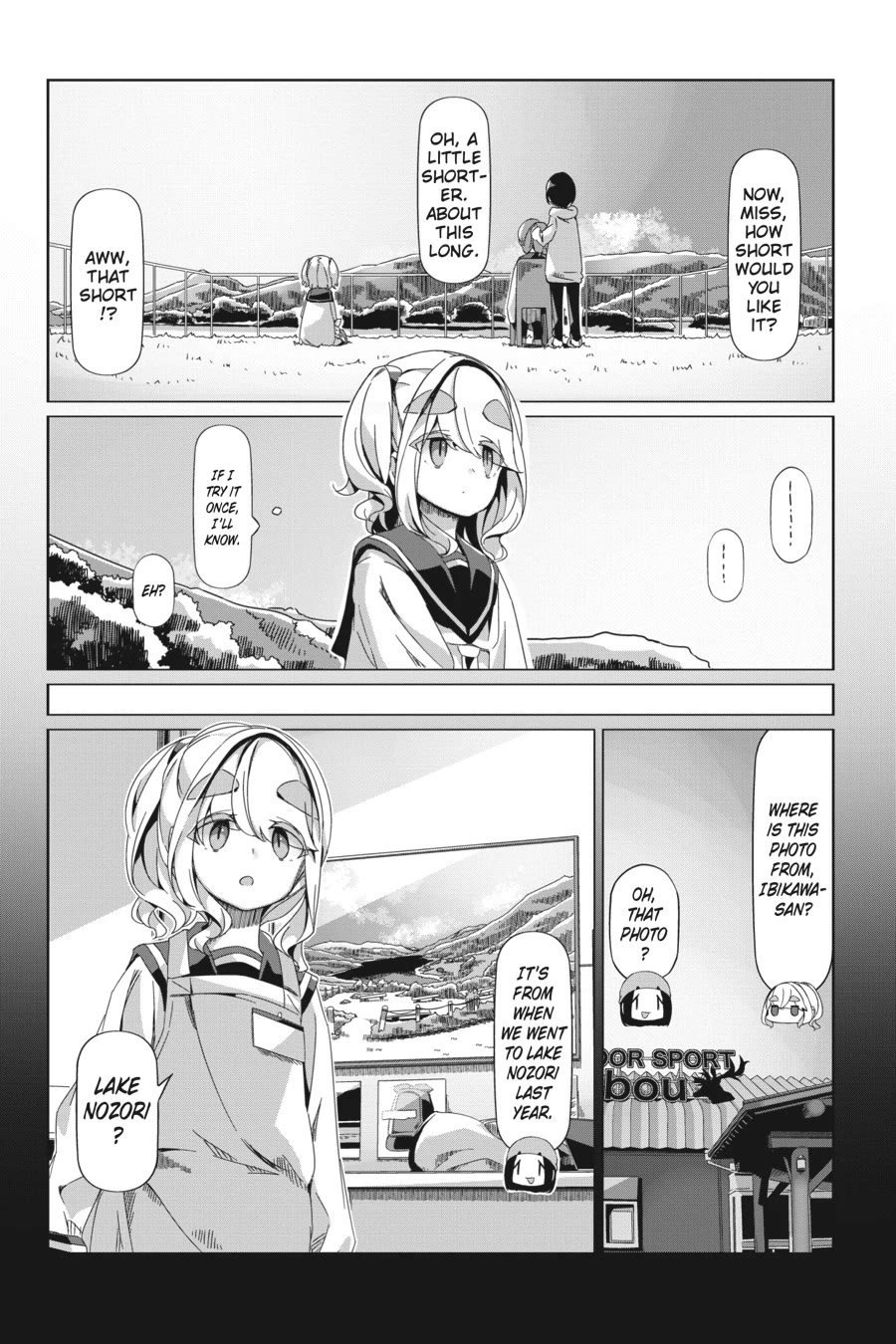 Yurucamp Chapter 88 page 9 - Chapter 88: Farewell, Shimarin's Bun, Until She Grows Her Hair Out Again