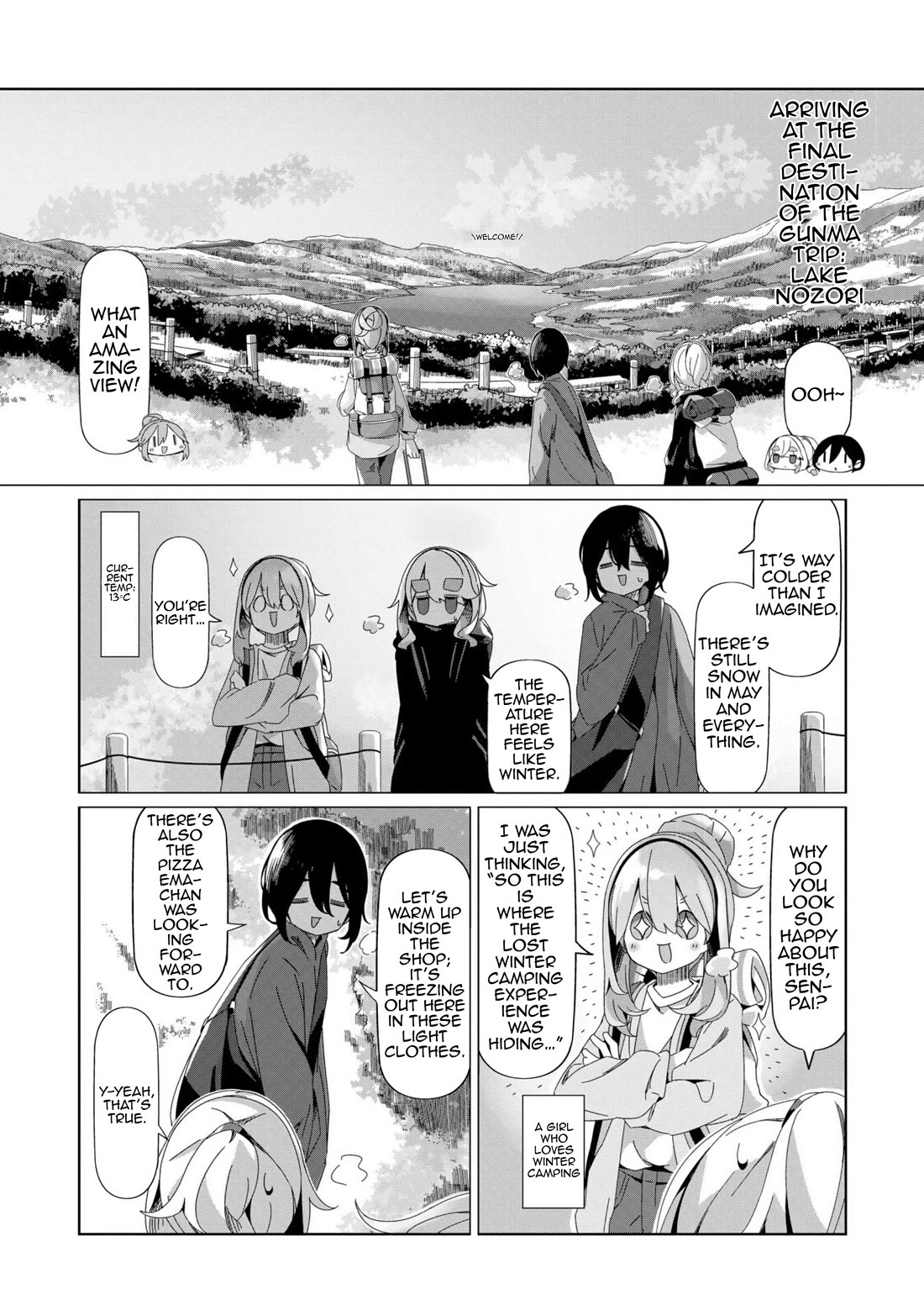 Yurucamp Chapter 97 page 2 - Chapter 97: Early Summer Winter Scenery at Lake Nozori