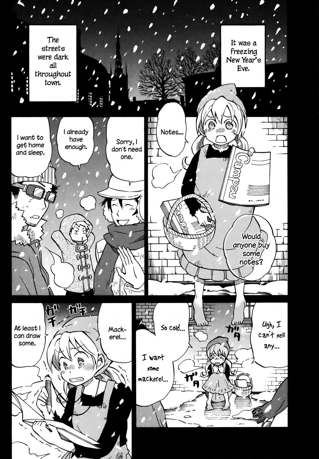 Yuuyake Rocket Pencil Chapter 3 page 1 - Chapter 3: The Little Girl Who Sells Notebooks