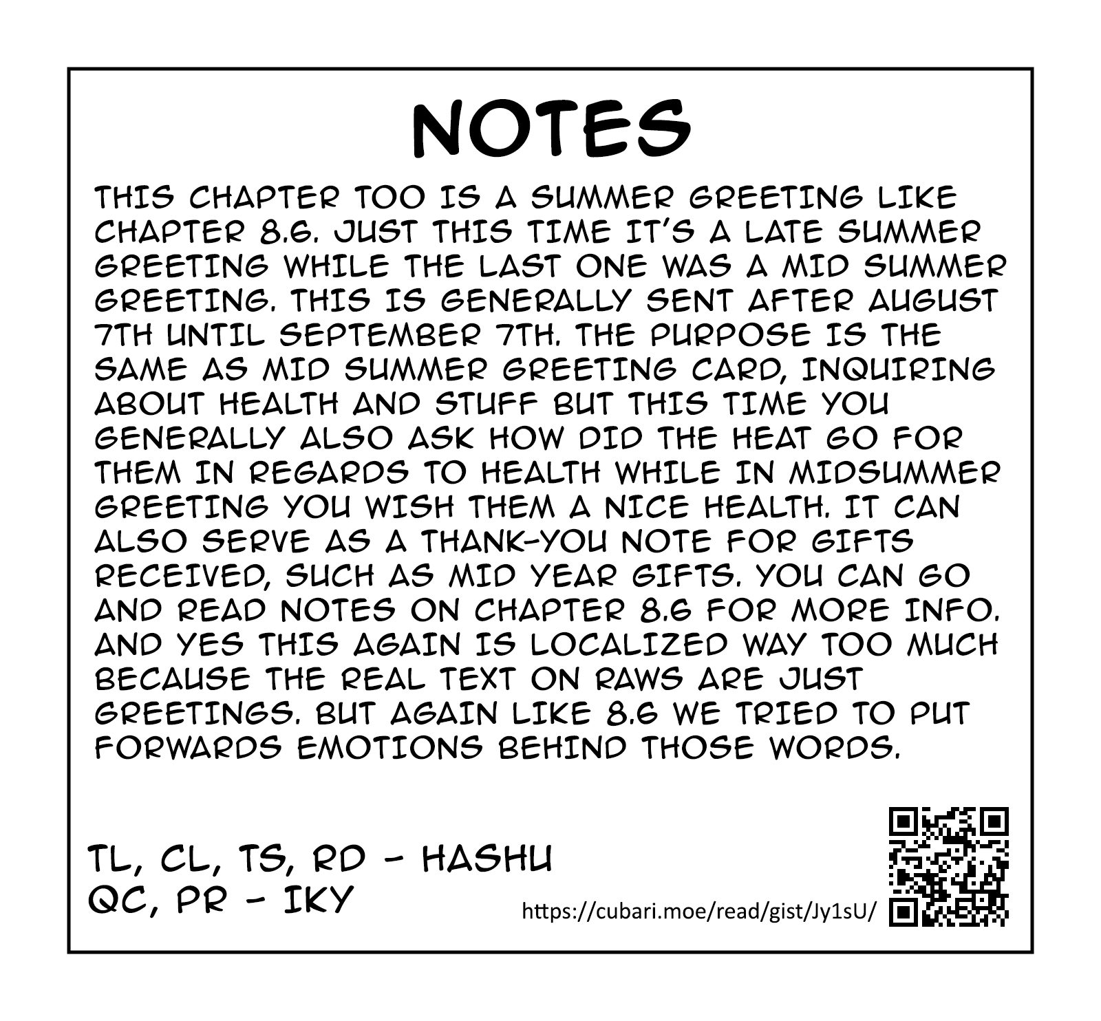 Yuzukawa-san wa, Sasshite Hoshii. Chapter 10.6 page 3 - Chapter 10.6: [Special Illustrations] Late Summer Greetings