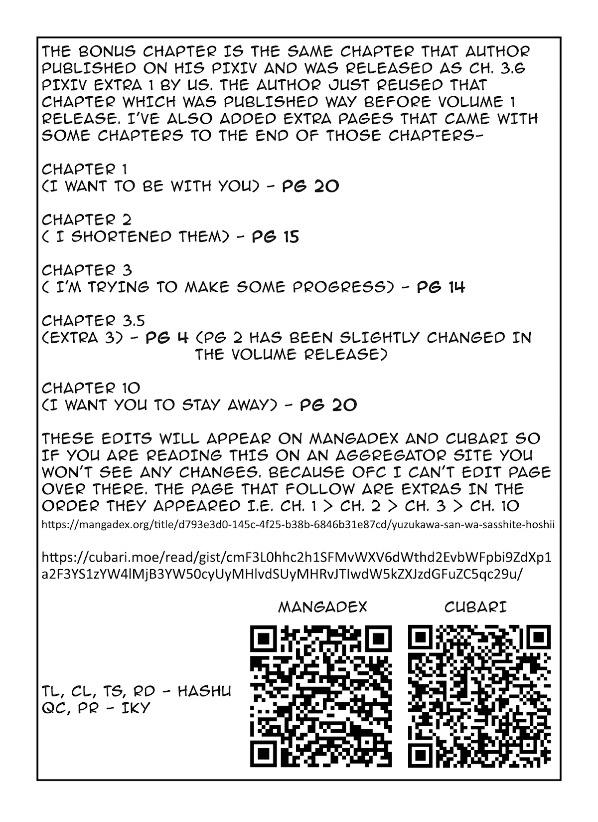 Yuzukawa-san wa, Sasshite Hoshii. Chapter 10.7 page 8 - Chapter 10.7: Volume 1 Extras