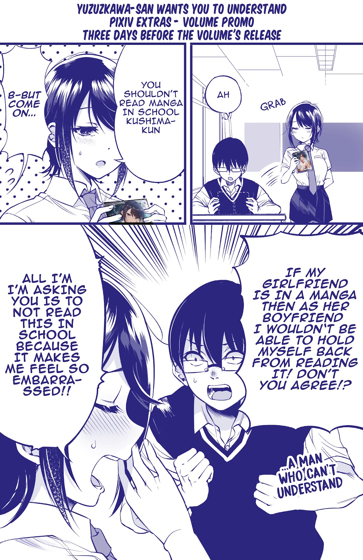 Yuzukawa-san wa, Sasshite Hoshii. Chapter 14.7 page 1 - Chapter 14.7: Pixiv Extras - Volume 1 promo