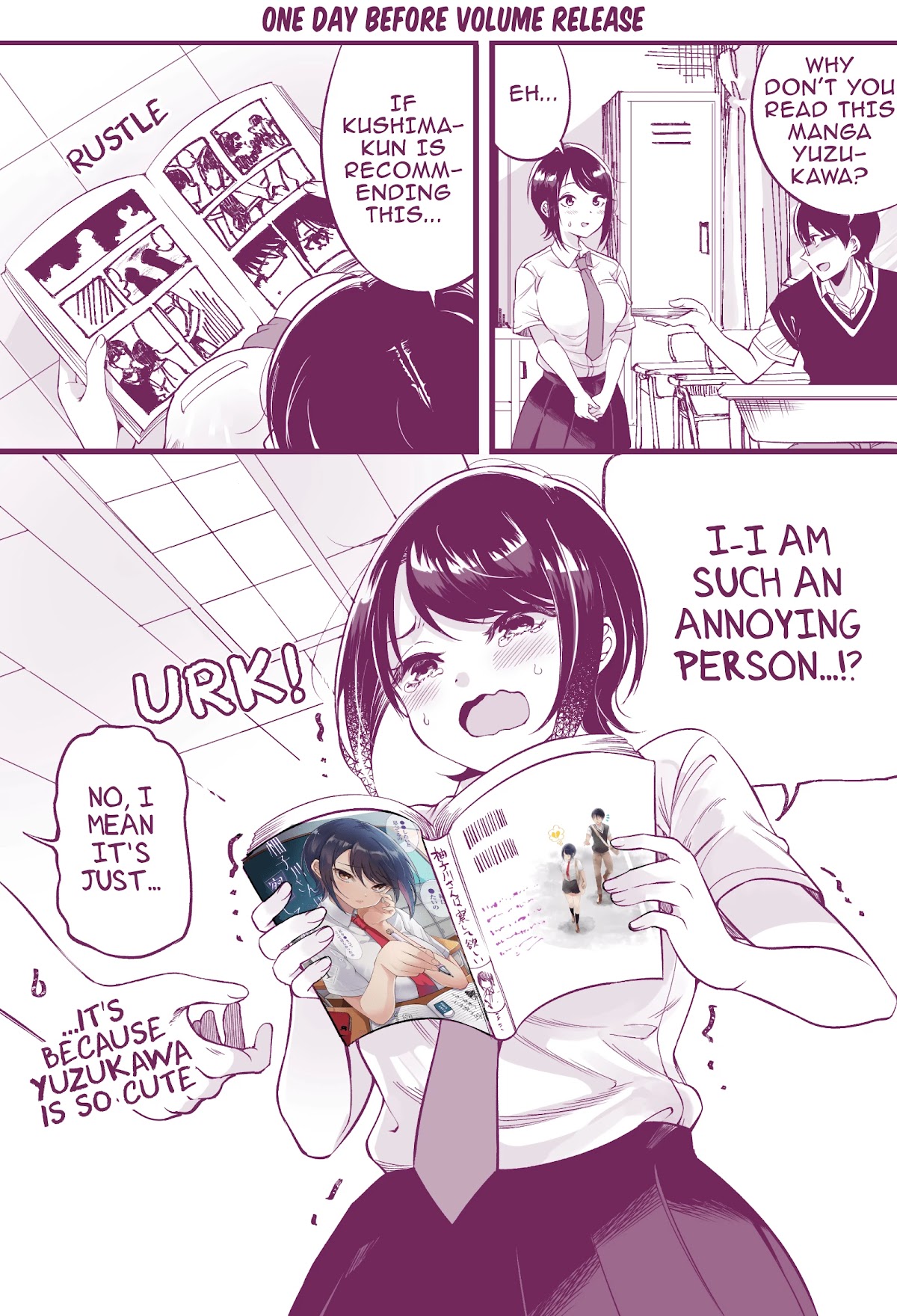 Yuzukawa-san wa, Sasshite Hoshii. Chapter 14.7 page 3 - Chapter 14.7: Pixiv Extras - Volume 1 promo