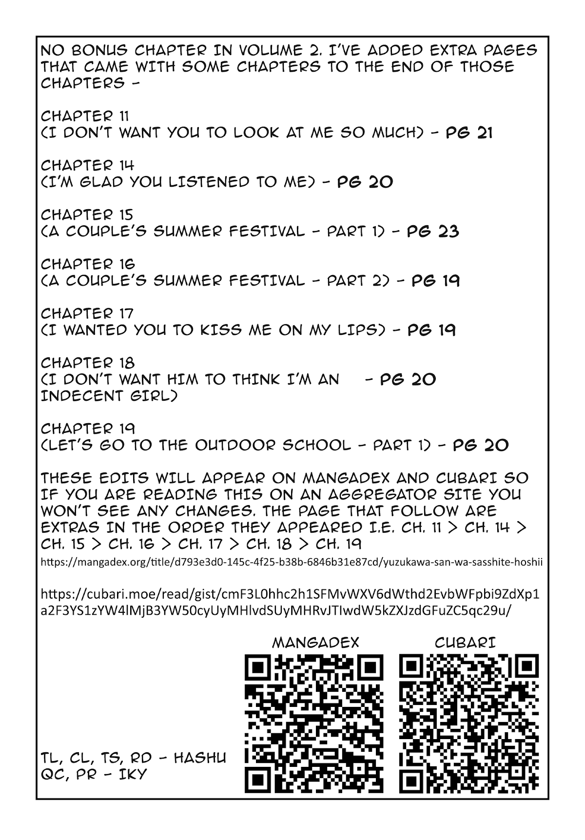 Yuzukawa-san wa, Sasshite Hoshii. Chapter 19.5 page 6 - Chapter 19.5: Extra 19 + Volume 2 Extras